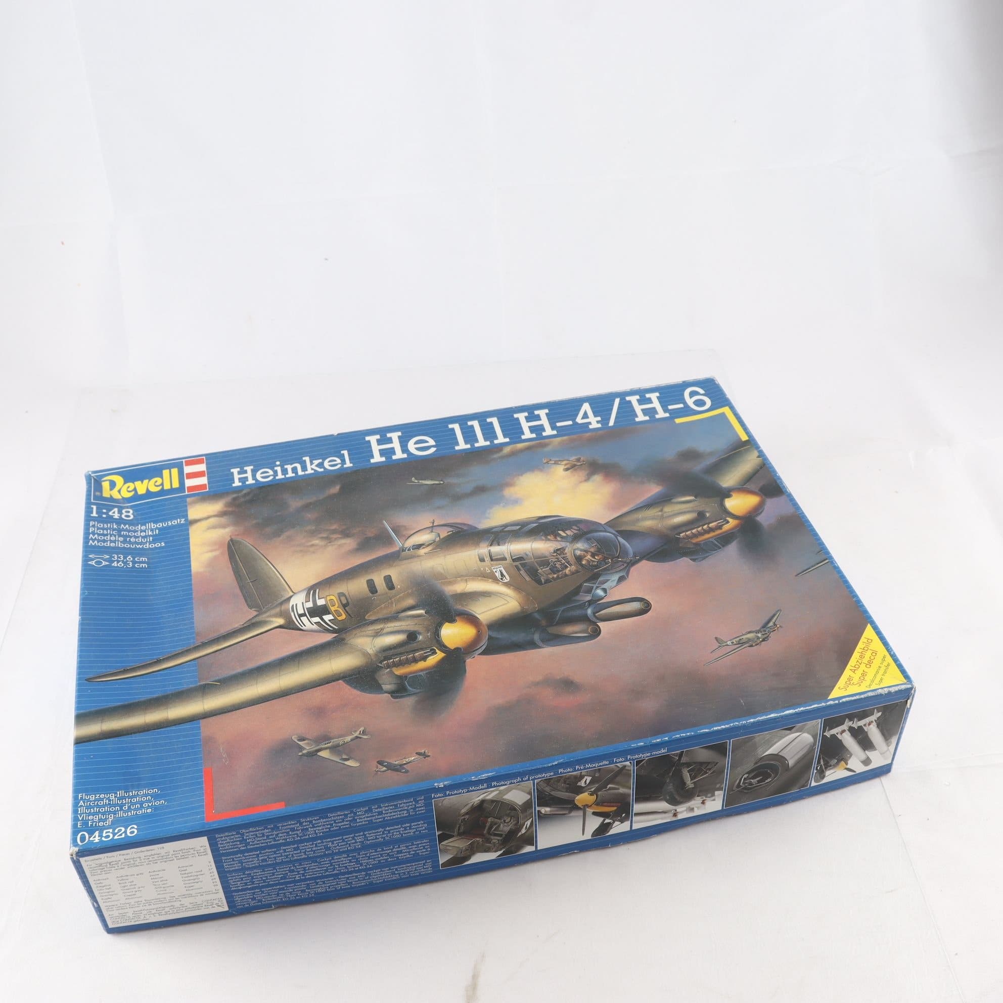 Byggsats, Heinkel, 111H4H, i org ask, obyggd. Samfraktas ej.