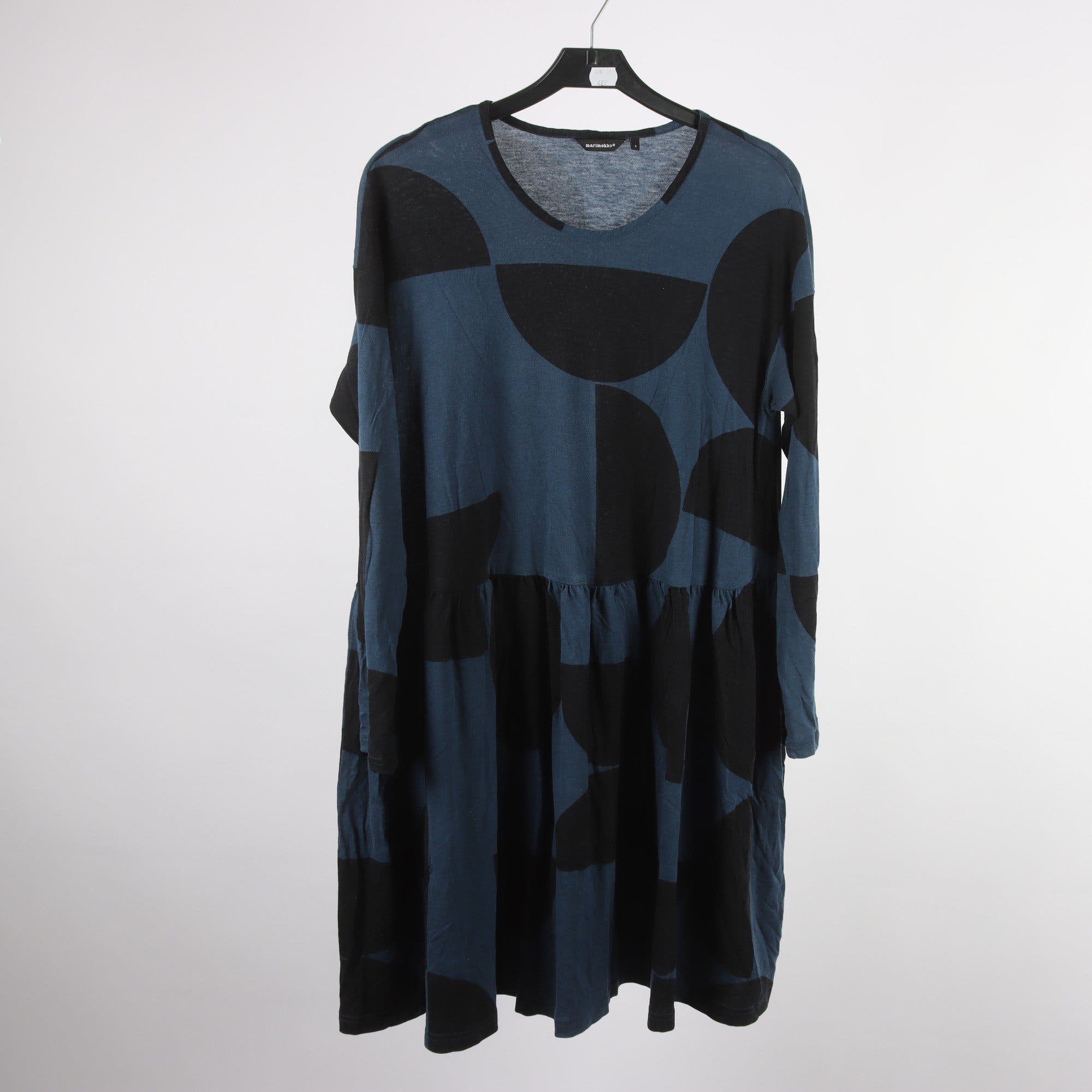 Klänning, Marimekko, svart, blå, stl. S.