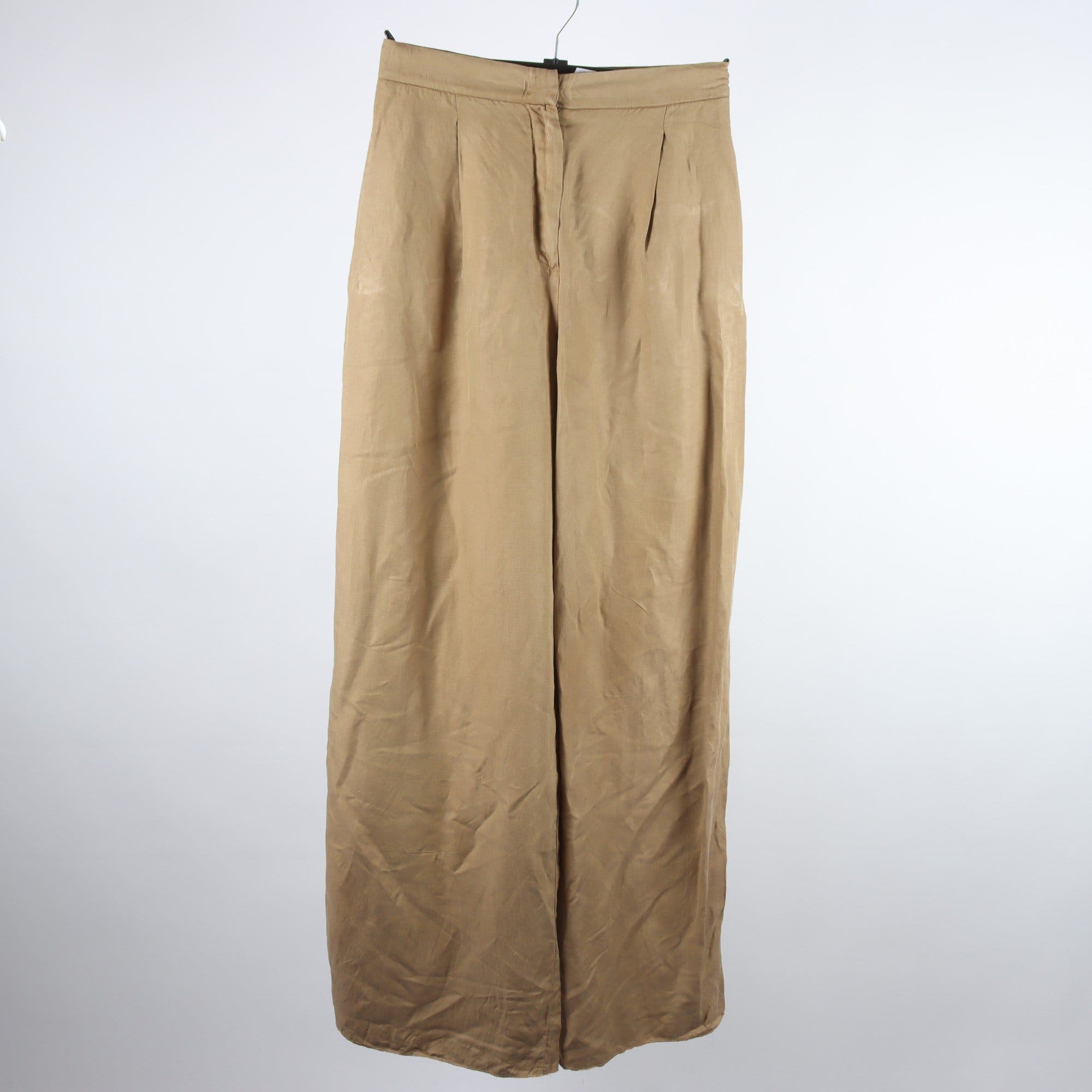 Byxor, Max Mara, brun, 40% silke, stl. 38.