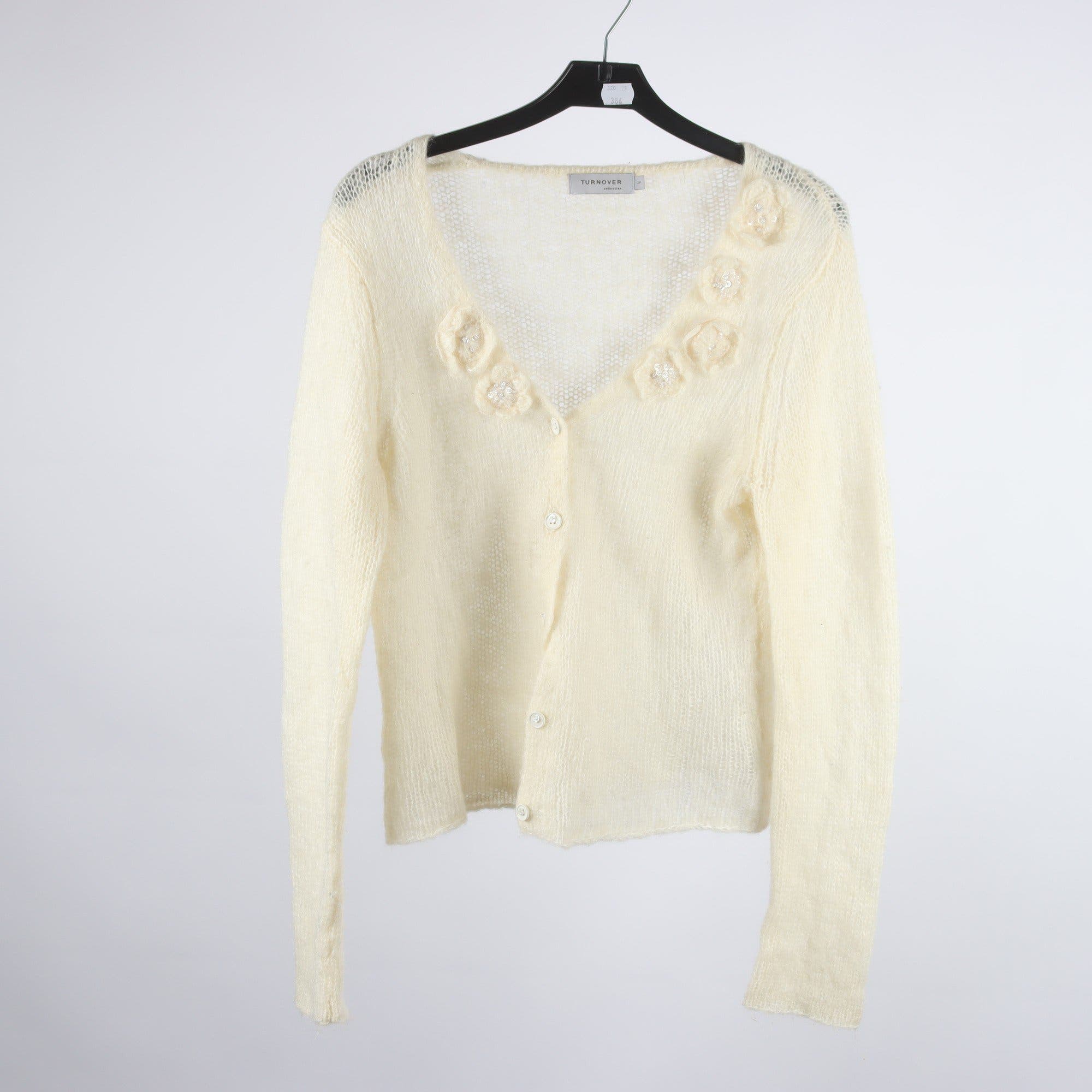 Kofta, Turnover, beige, ull, kidmohair, stl. L.