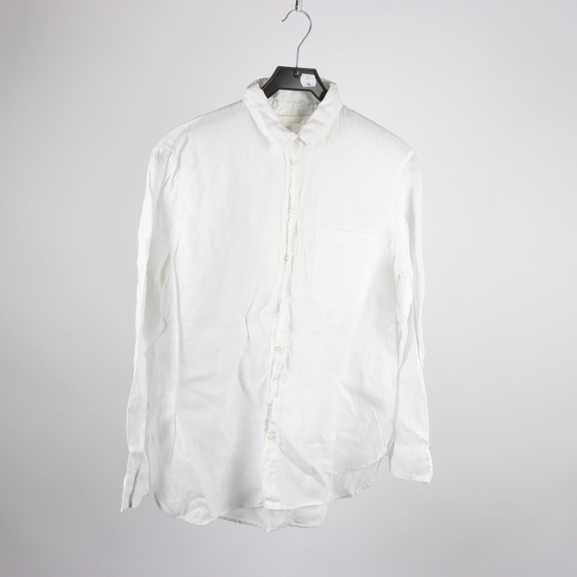 Blus/skjorta, H&M, vit, 100% linne, stl. M