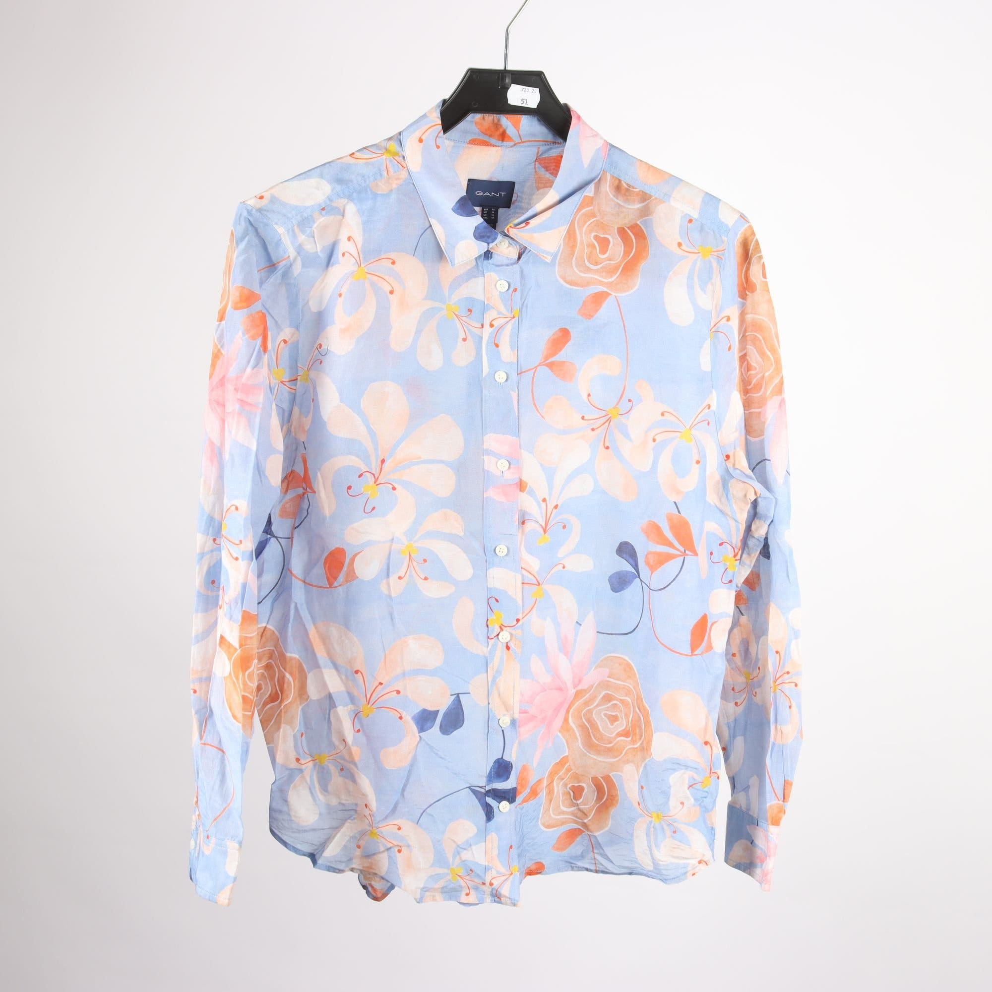 Blus, Gant, blå, mönstrad, stl. 46