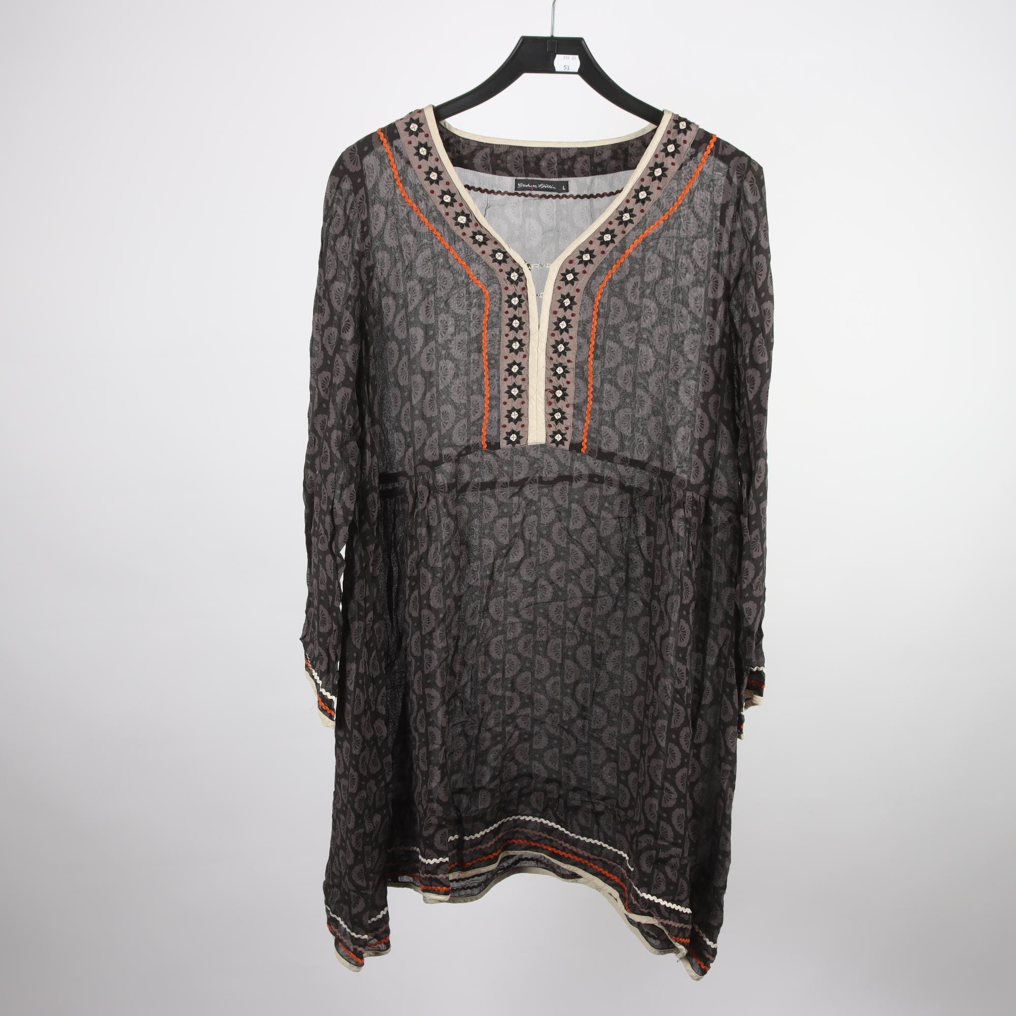 Tunika/klänning, Gudrun Sjödén, svart, mönstrad, stl. L