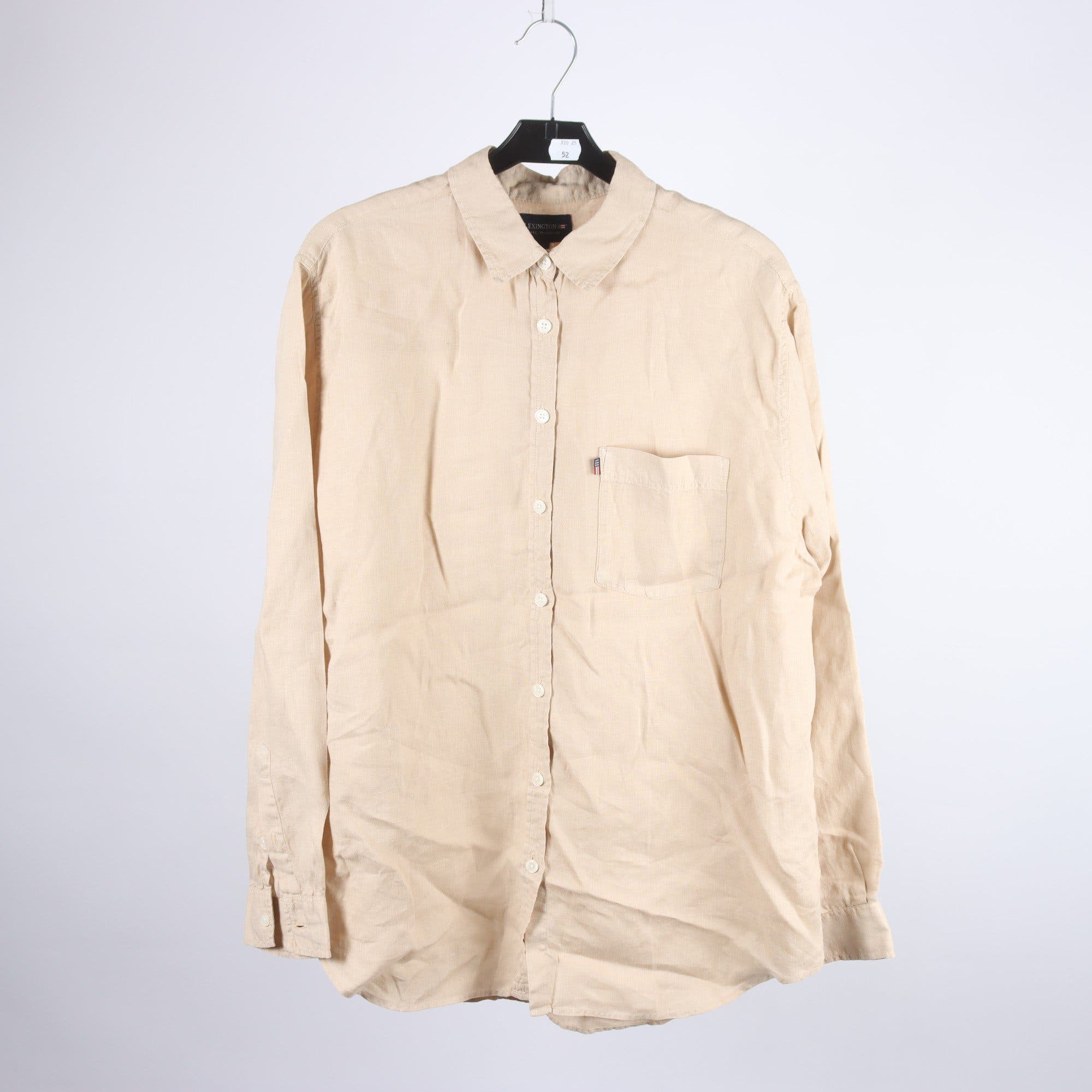 Blus/skjorta 2-pack, Lexington, beige, grön, 100% linne, stl. L