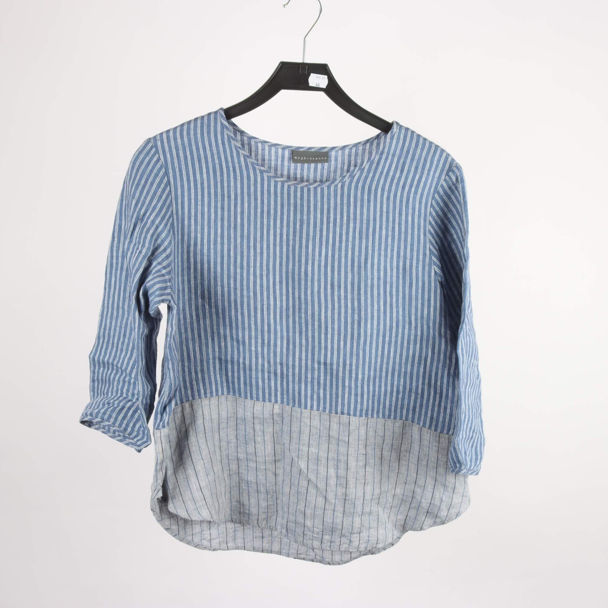 Blus, Nygårdsanna, blå, 100% linne, stl. XS
