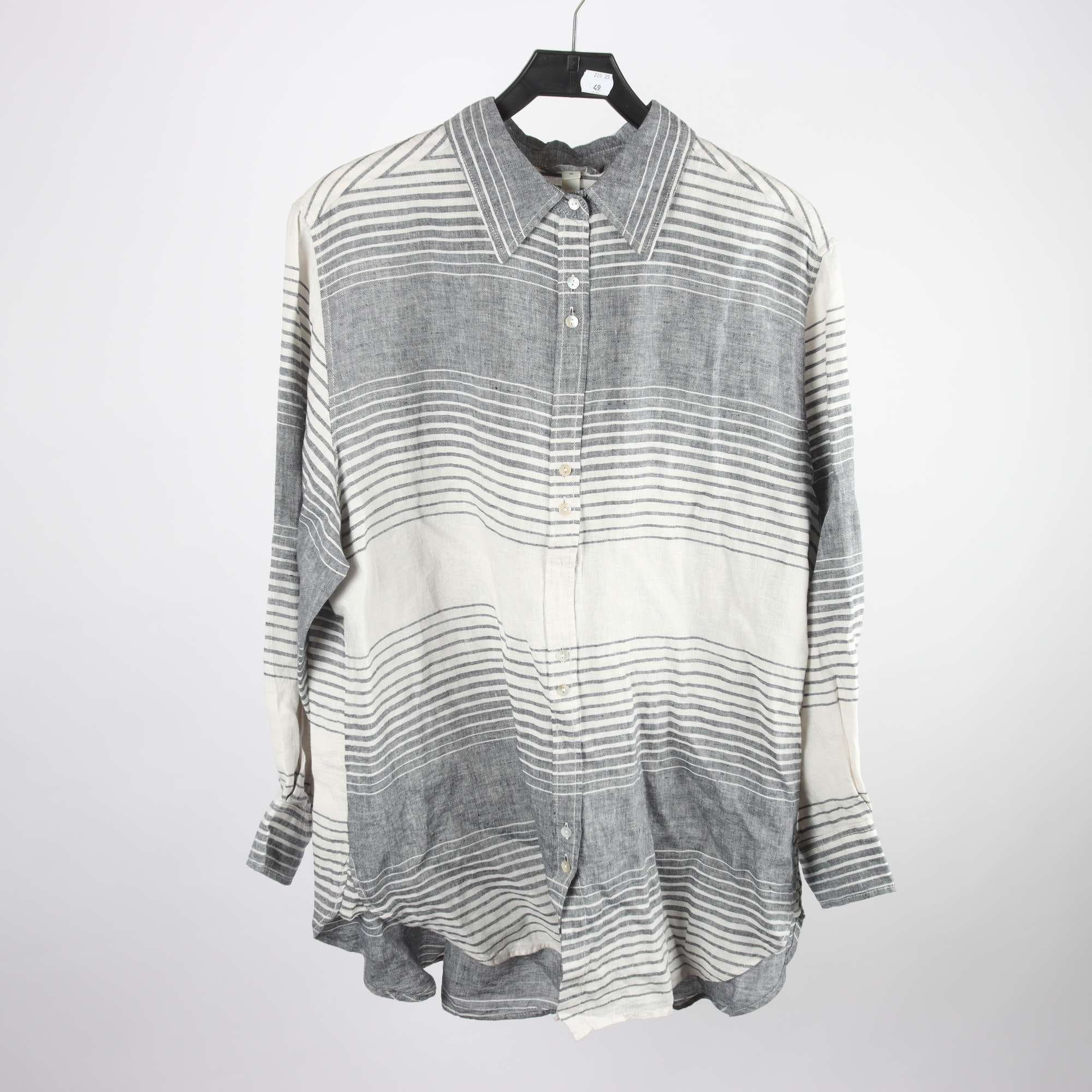 Blus/skjorta, KappAhl Kay/dayblå, vit, 100% Linne, stl. M