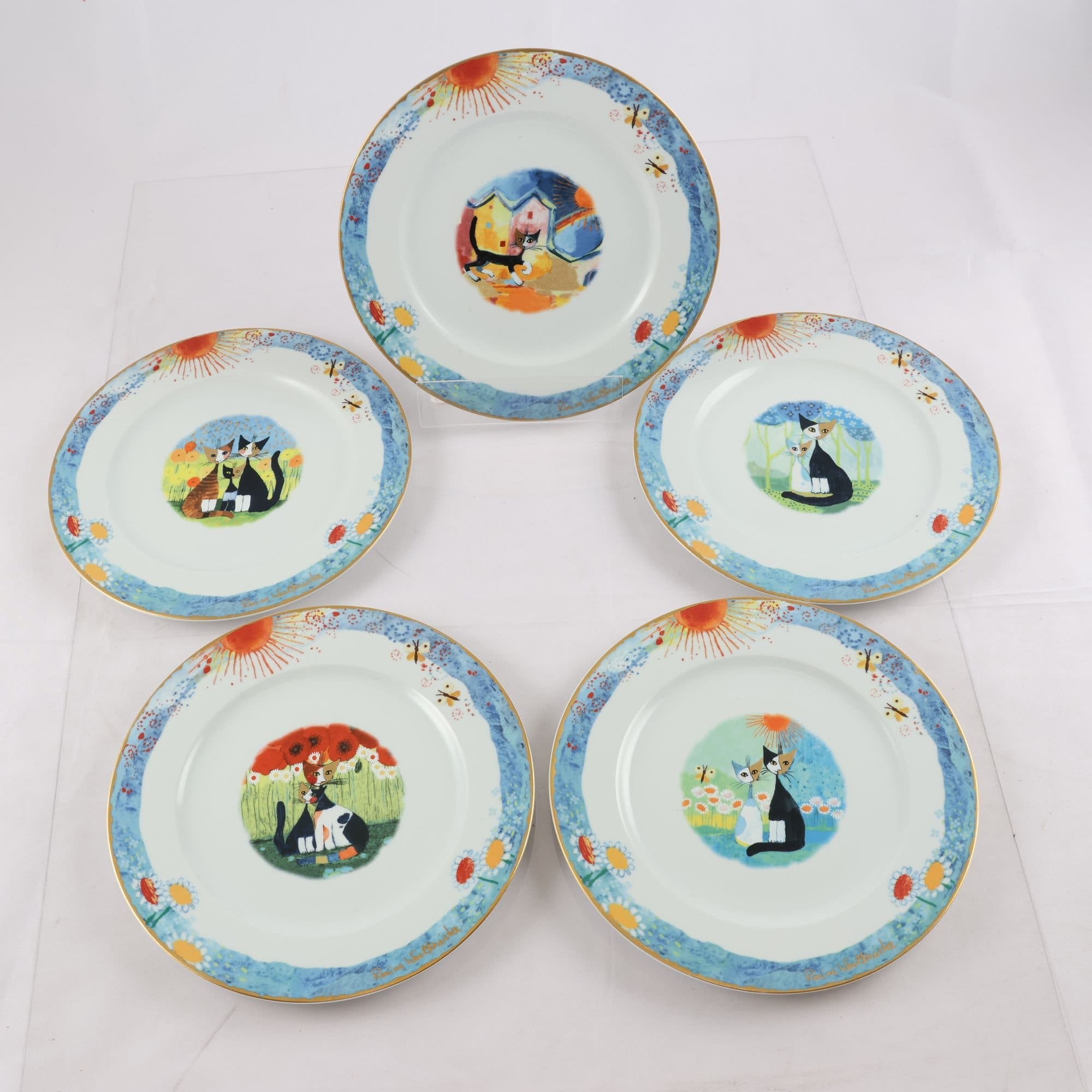 Mattallrikar, Fyklövern, Goebel, Rosina Wachtmeister, 5 st. Samfraktas ej.
