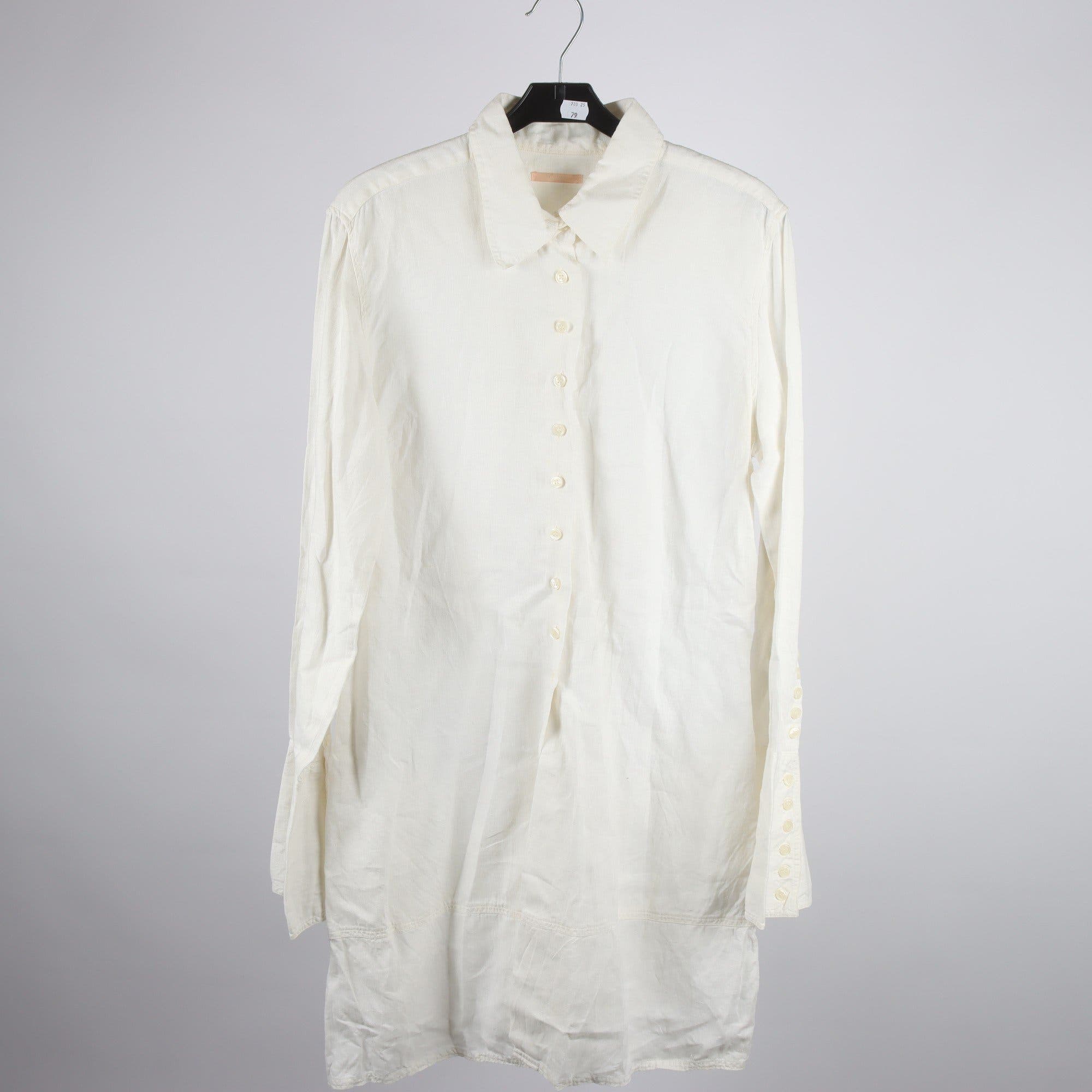 Klänning, De Ross, vit, 100% linne, stl. XL