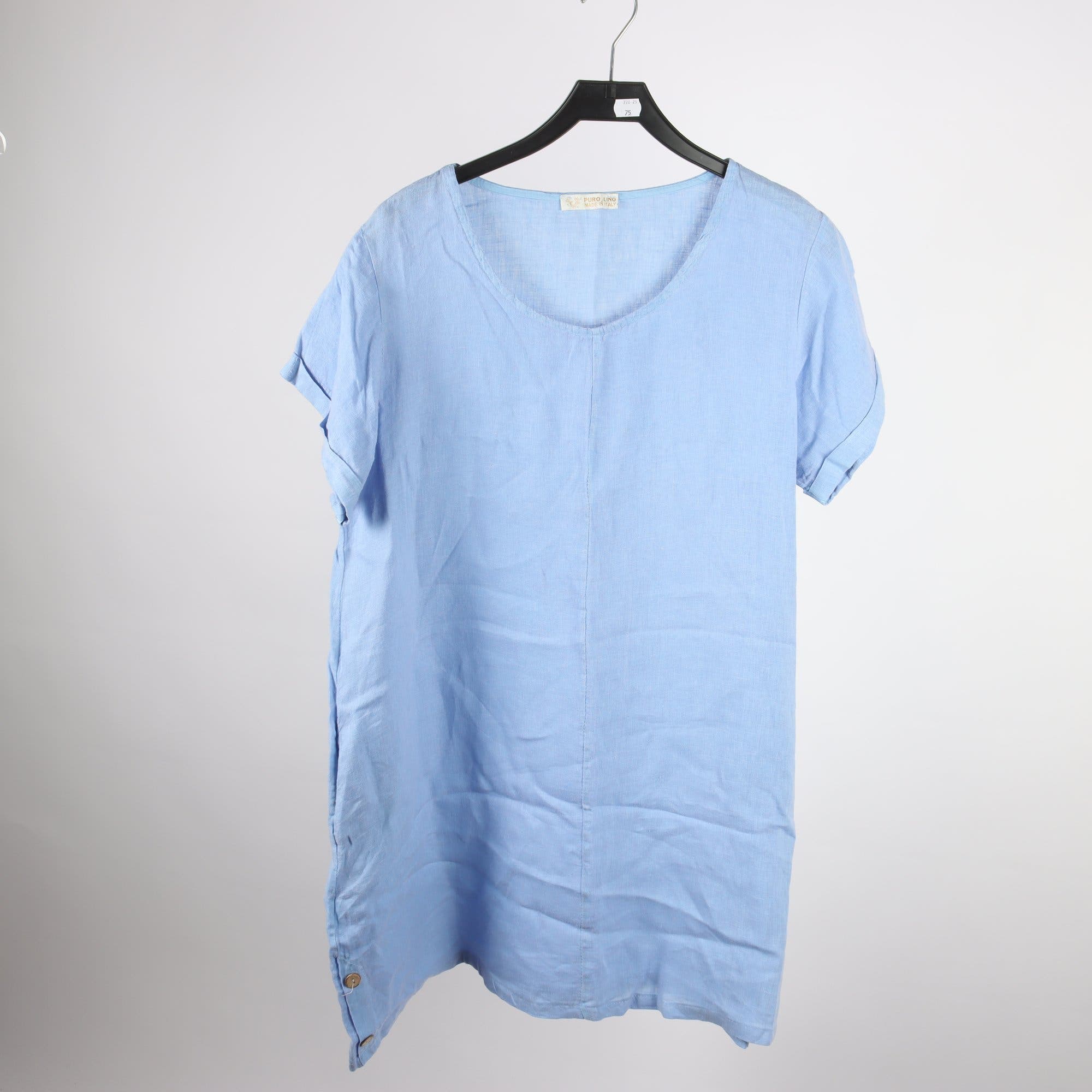 Klänning, Made in Italy, blå, 100% linne, stl. ca M/L