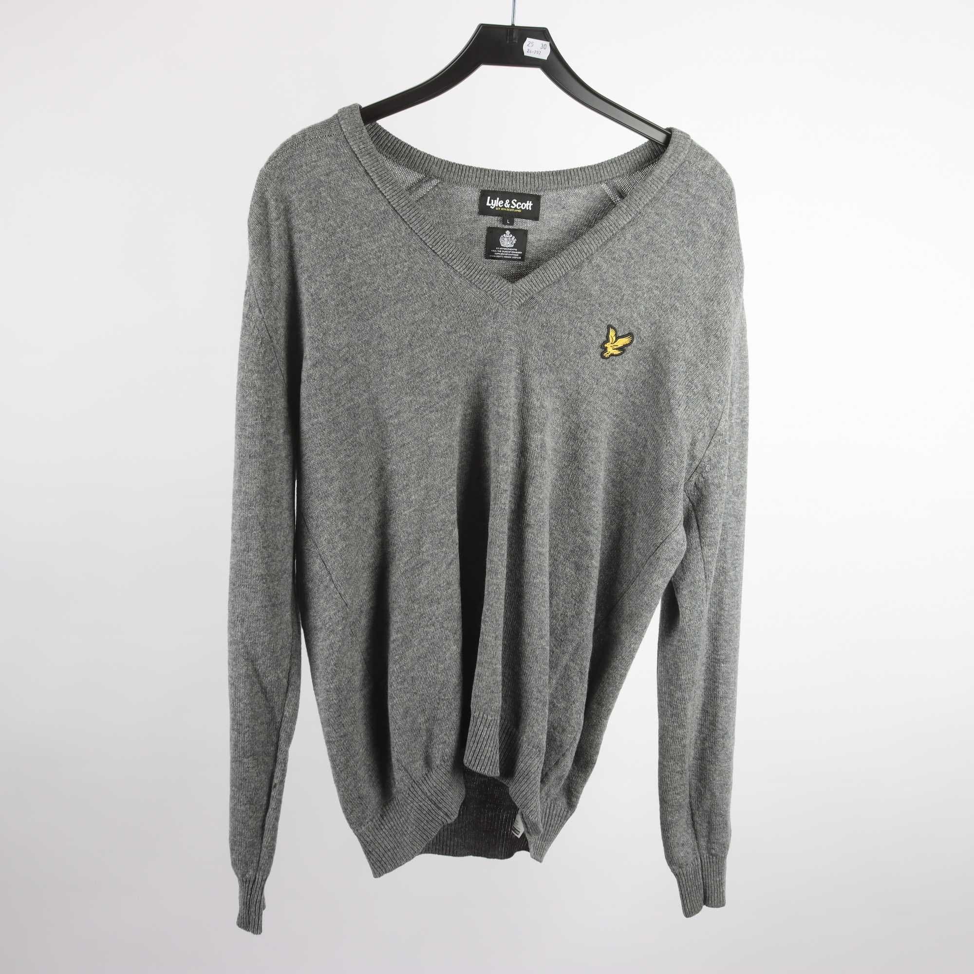 Stickad tröja, Lyle & Scott, 100% ull, stl. L