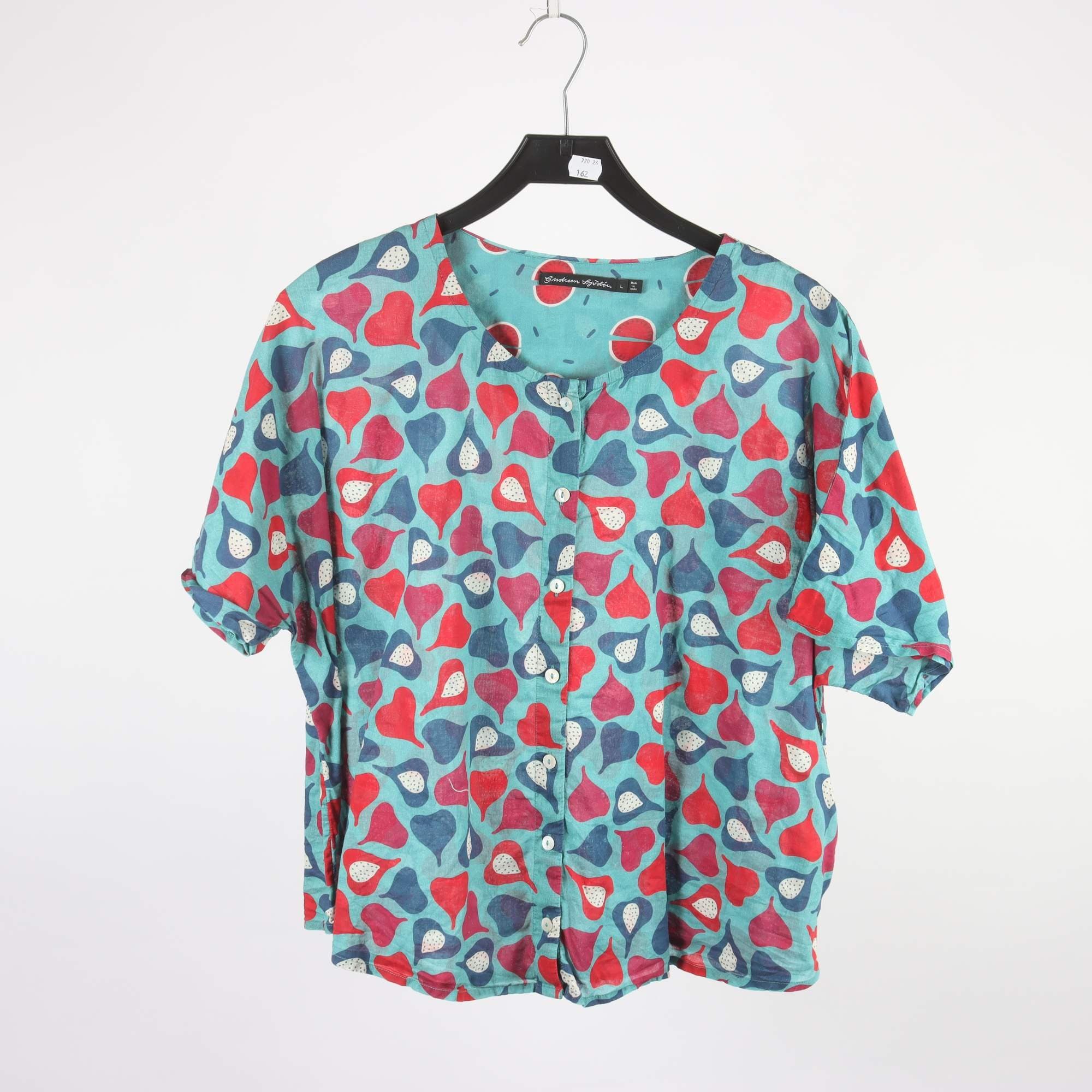 Blus, Gudrun Sjödén, blå, mönstrad, stl. L