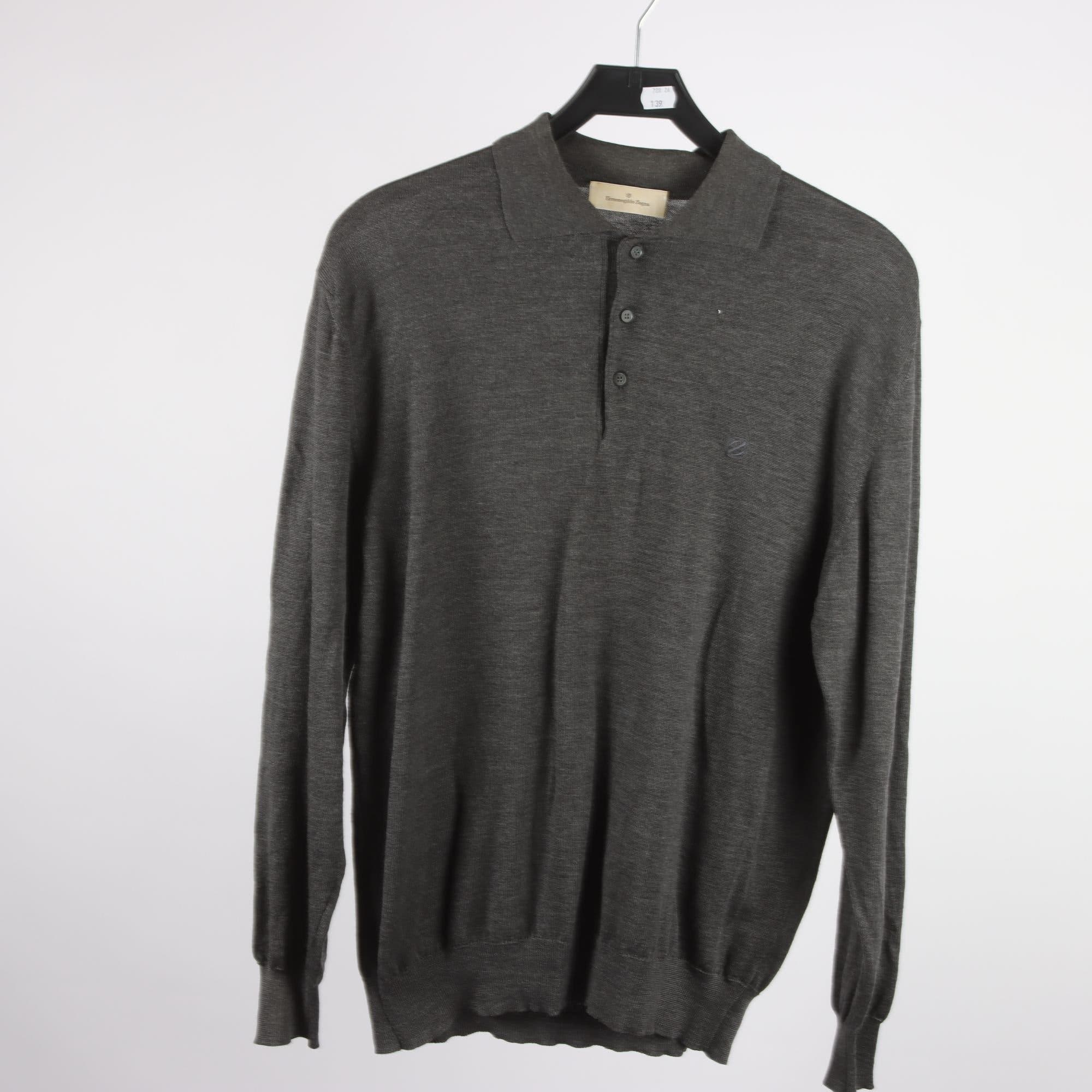 Tröja, Ermenegildo Zegna, grå, 100% ull, stl. 50/M