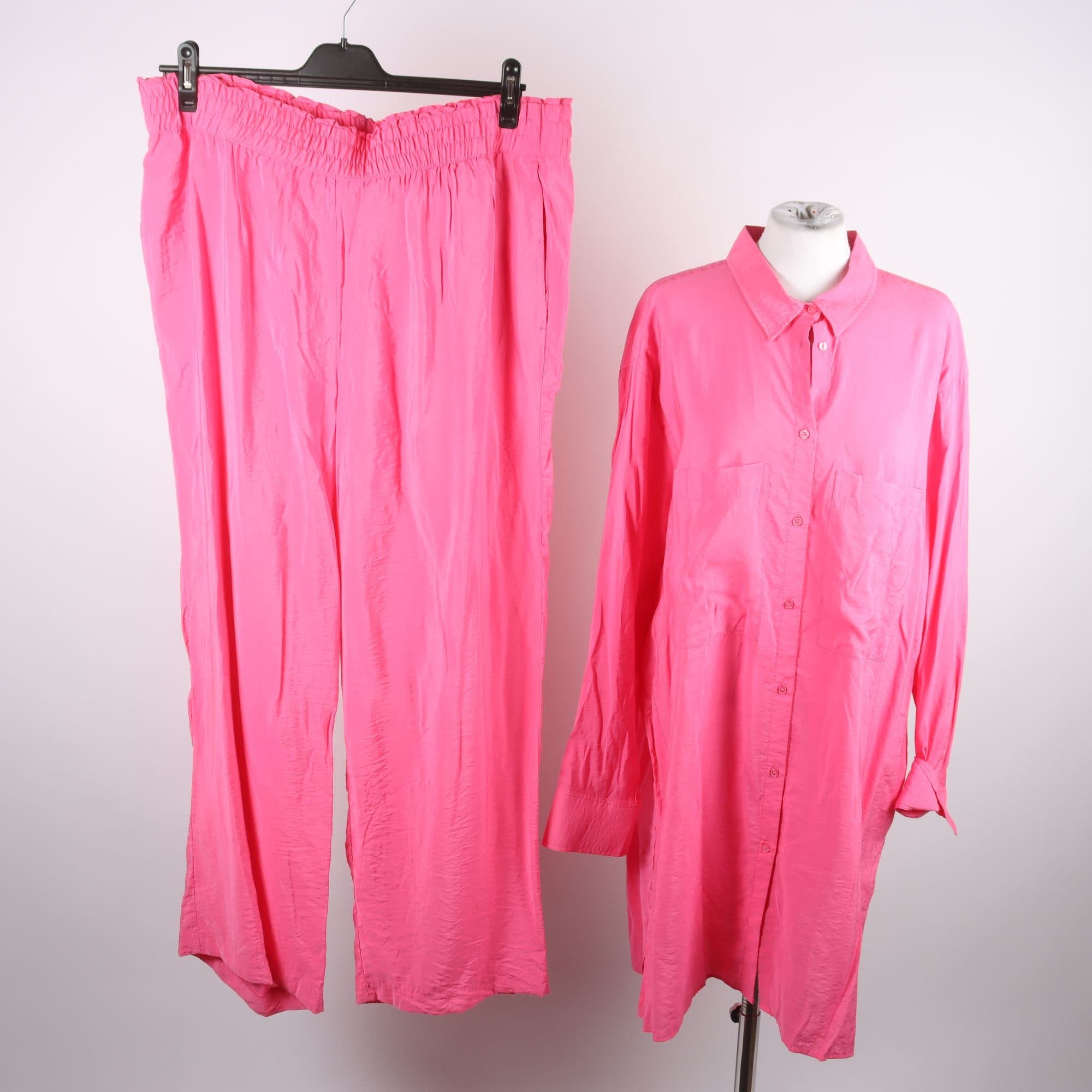 2-delat set, skjorta/byxor, H&M, rosa, stl. XL