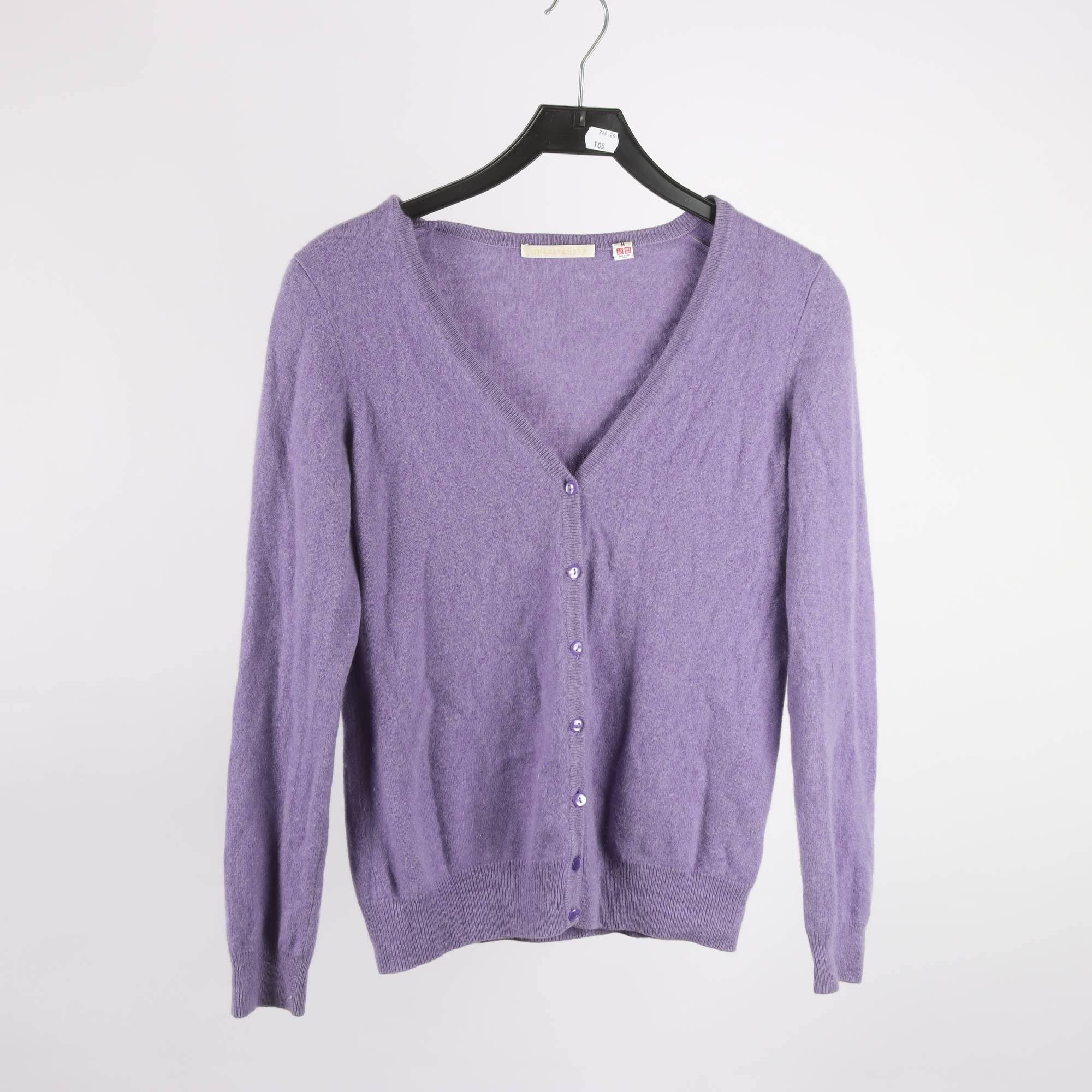 Kofta, Uniqlo, lila, 100% kashmir, stl. M