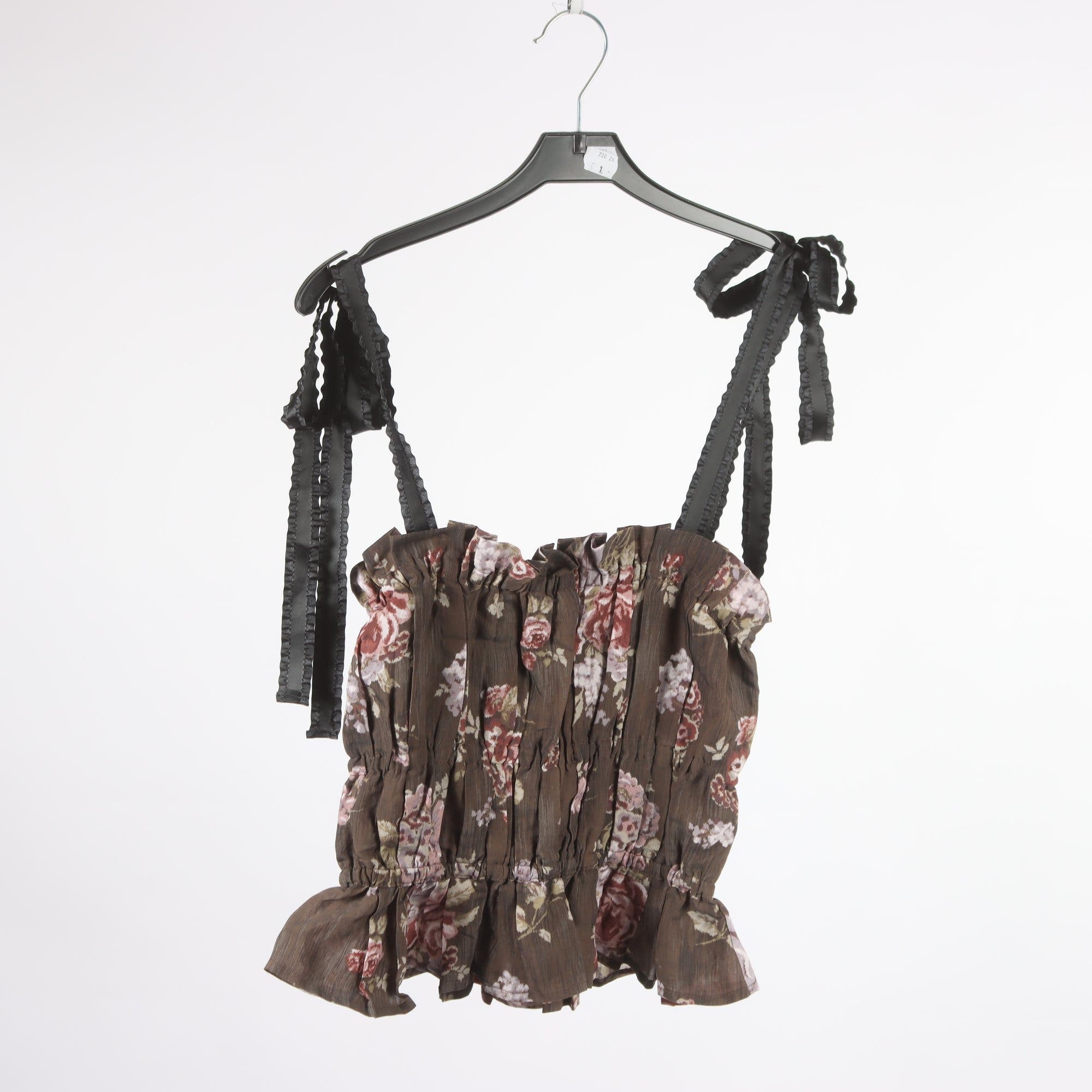 Linne, Brock Collection x H&M. brun, blommig, stl. M