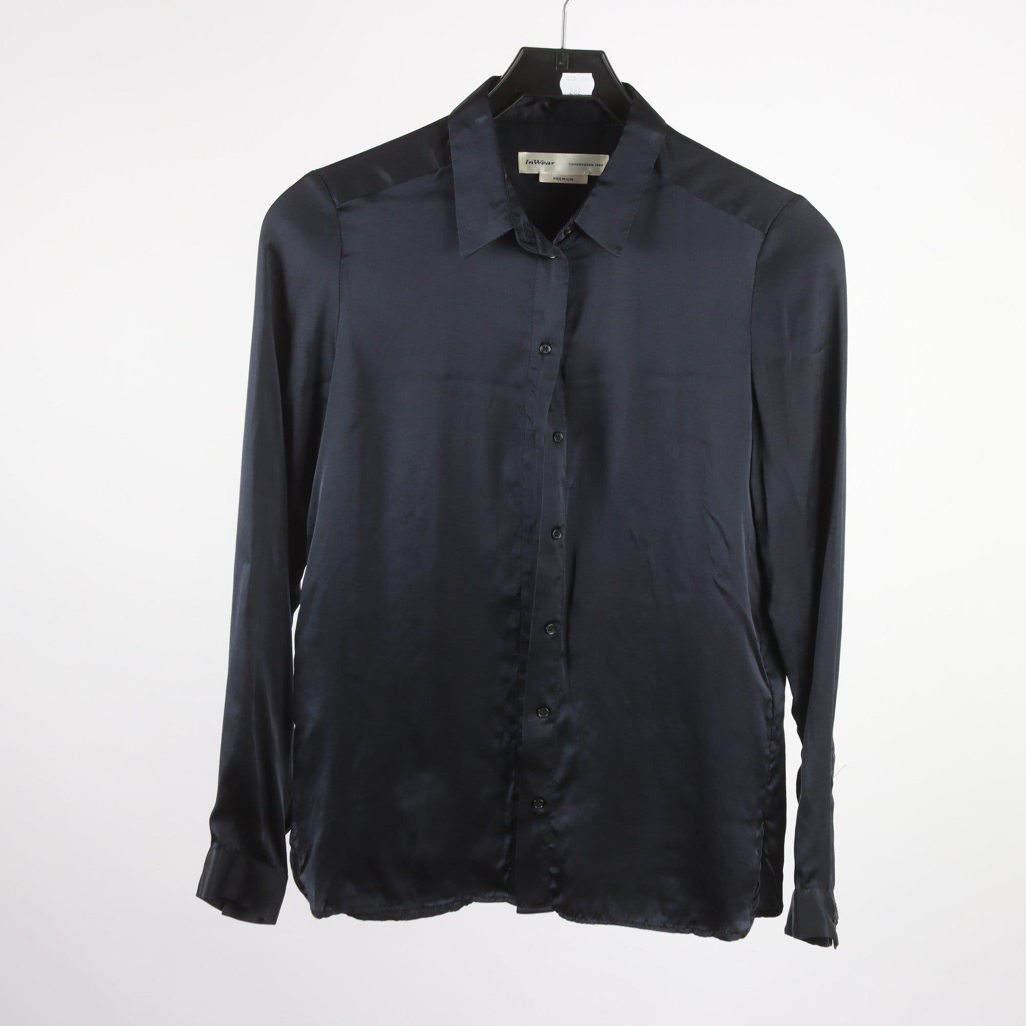 Blus, InWear, blå, 100% silke, stl. 32.