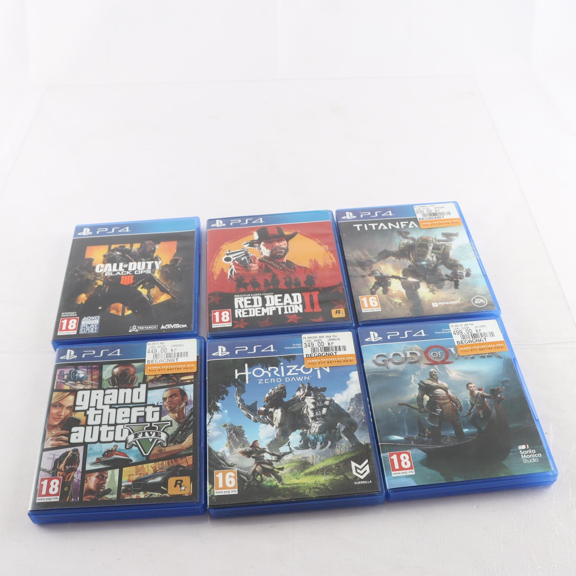 Spel, Playstation 4, 6 titlar.