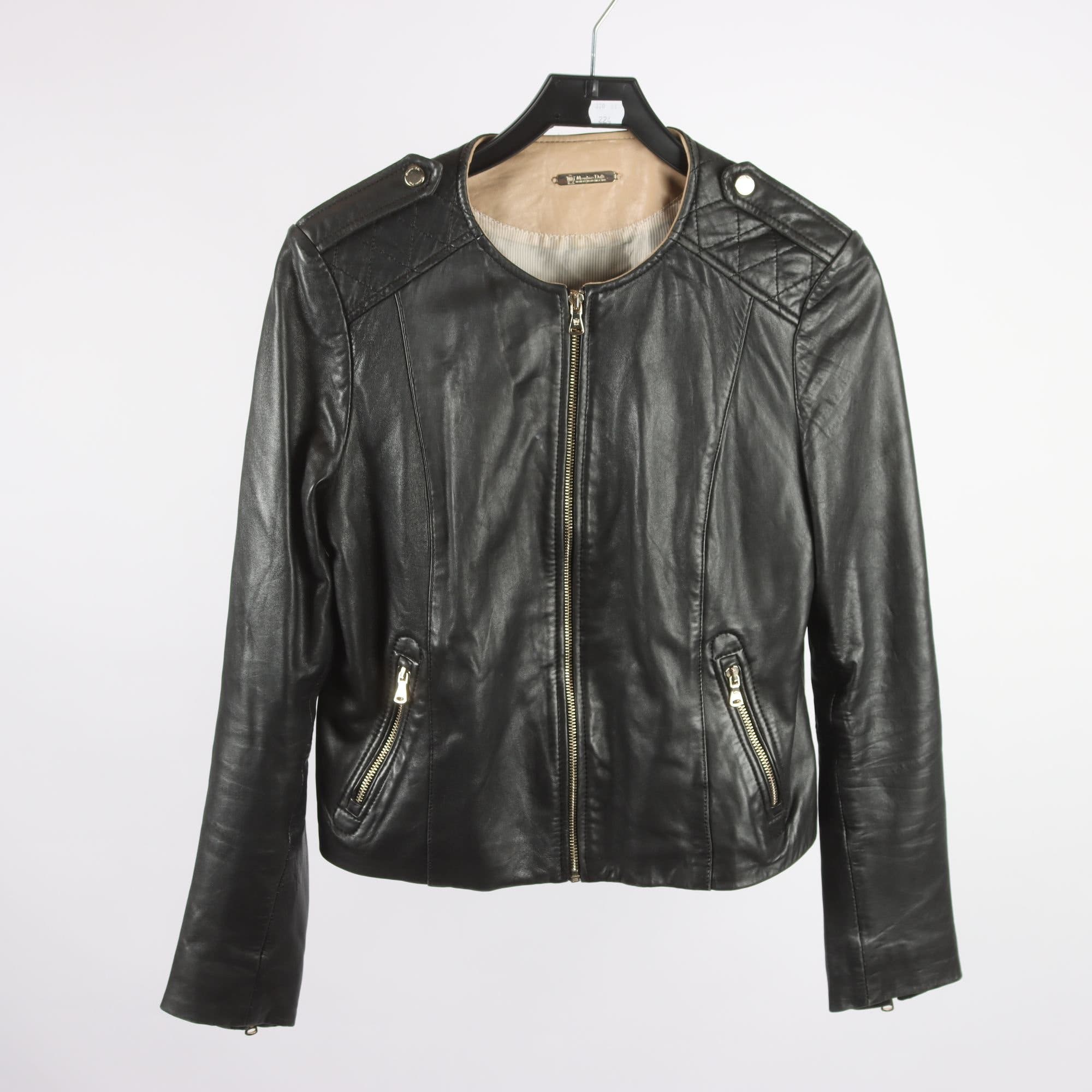 Skinnjacka, Massimo Dutti, svart, stl. L.