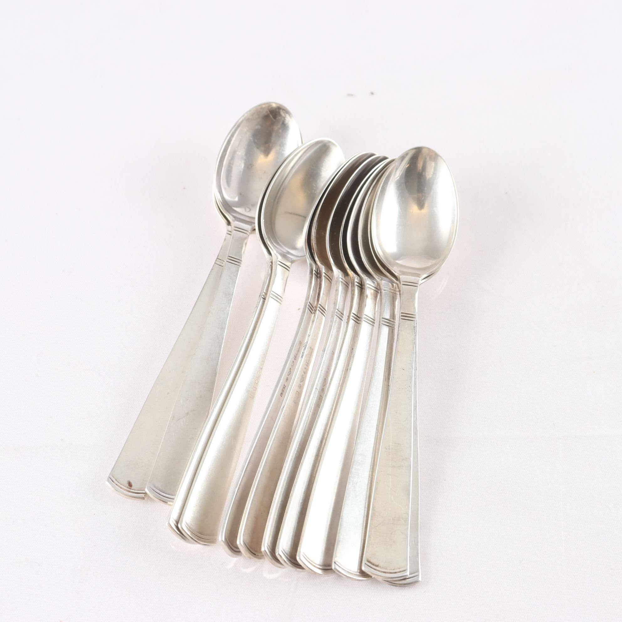 Kaffeskedar, silver. 12 st