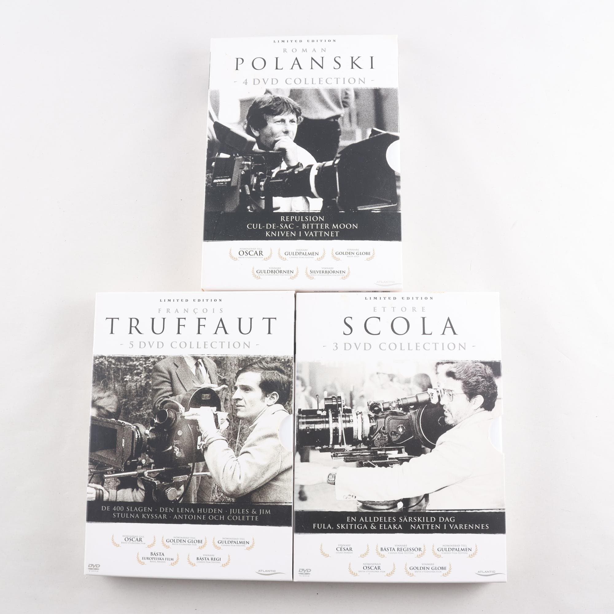DVD 3st DVD-Boxar, Polanski, Truffaut, Scola. Limited Edition
