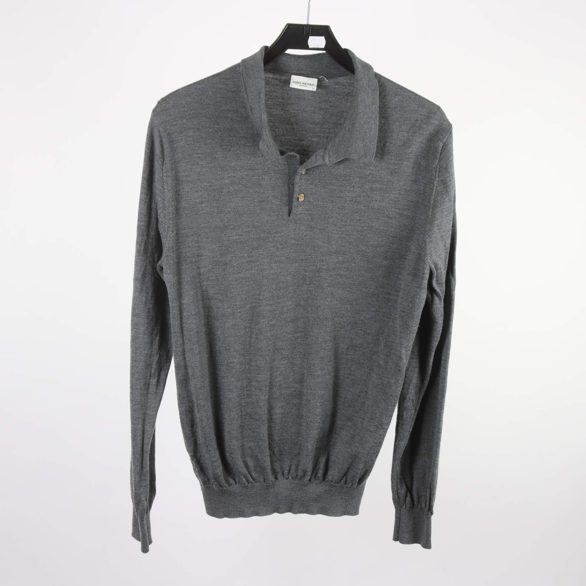 Tröja, John Henric, grå, 100% merino ull, stl. L.