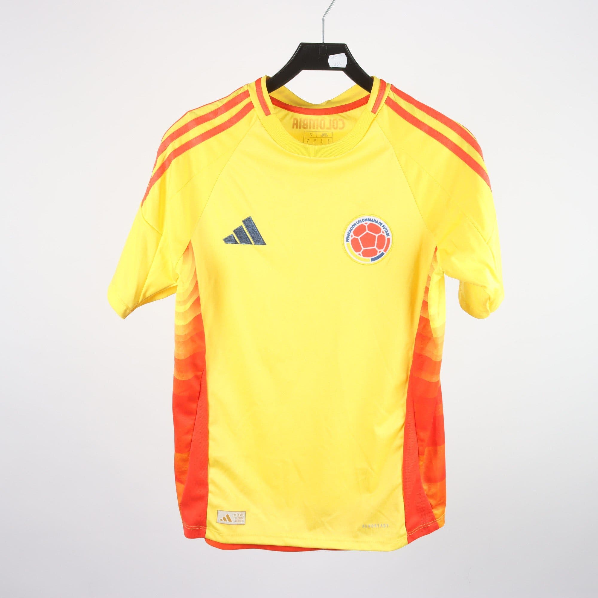 Fotbollströja, Adidas, Colombia, gul, röd, stl. S.