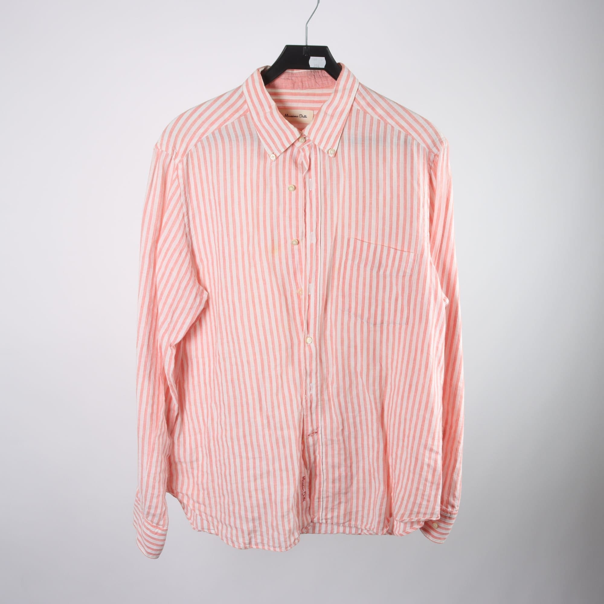 Skjorta, Massimo Dutti, randig, aprikos, vit, stl. XL.