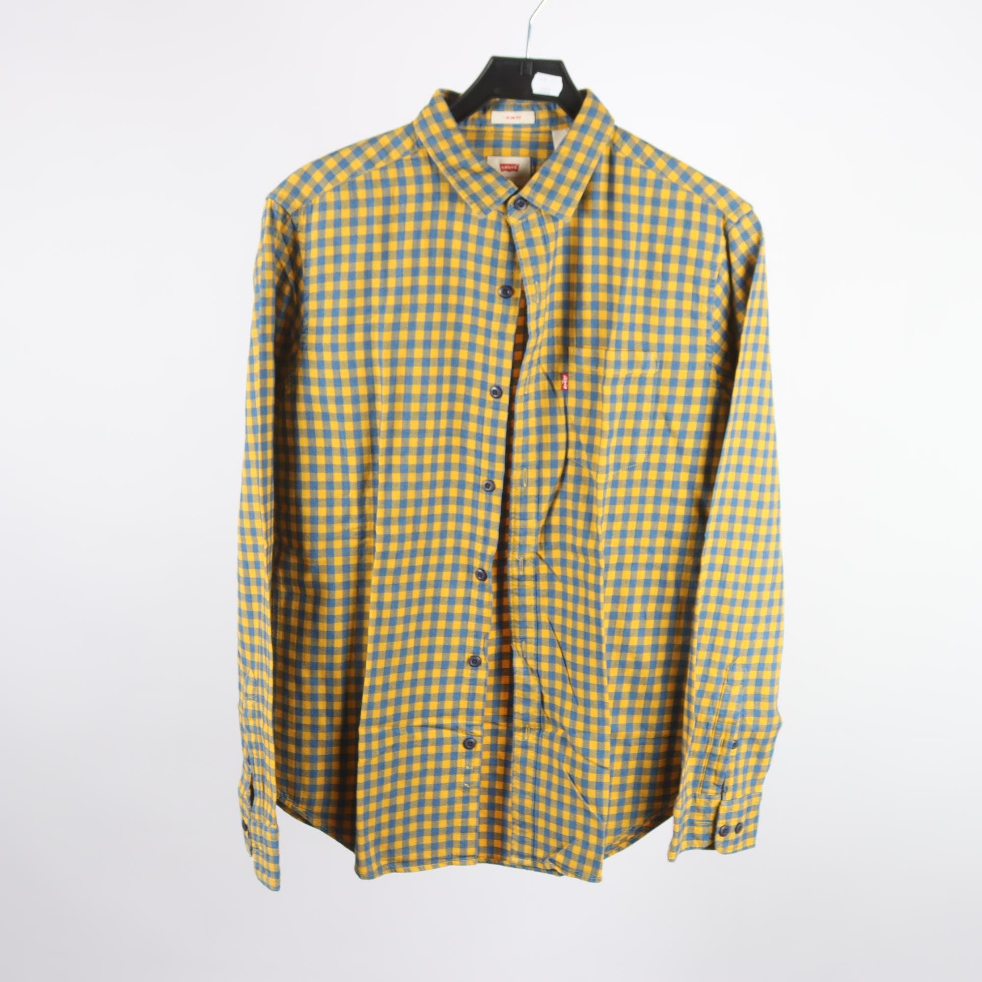 Skjorta, Levis, rutig, orange, blå, slim fit, stl. M.