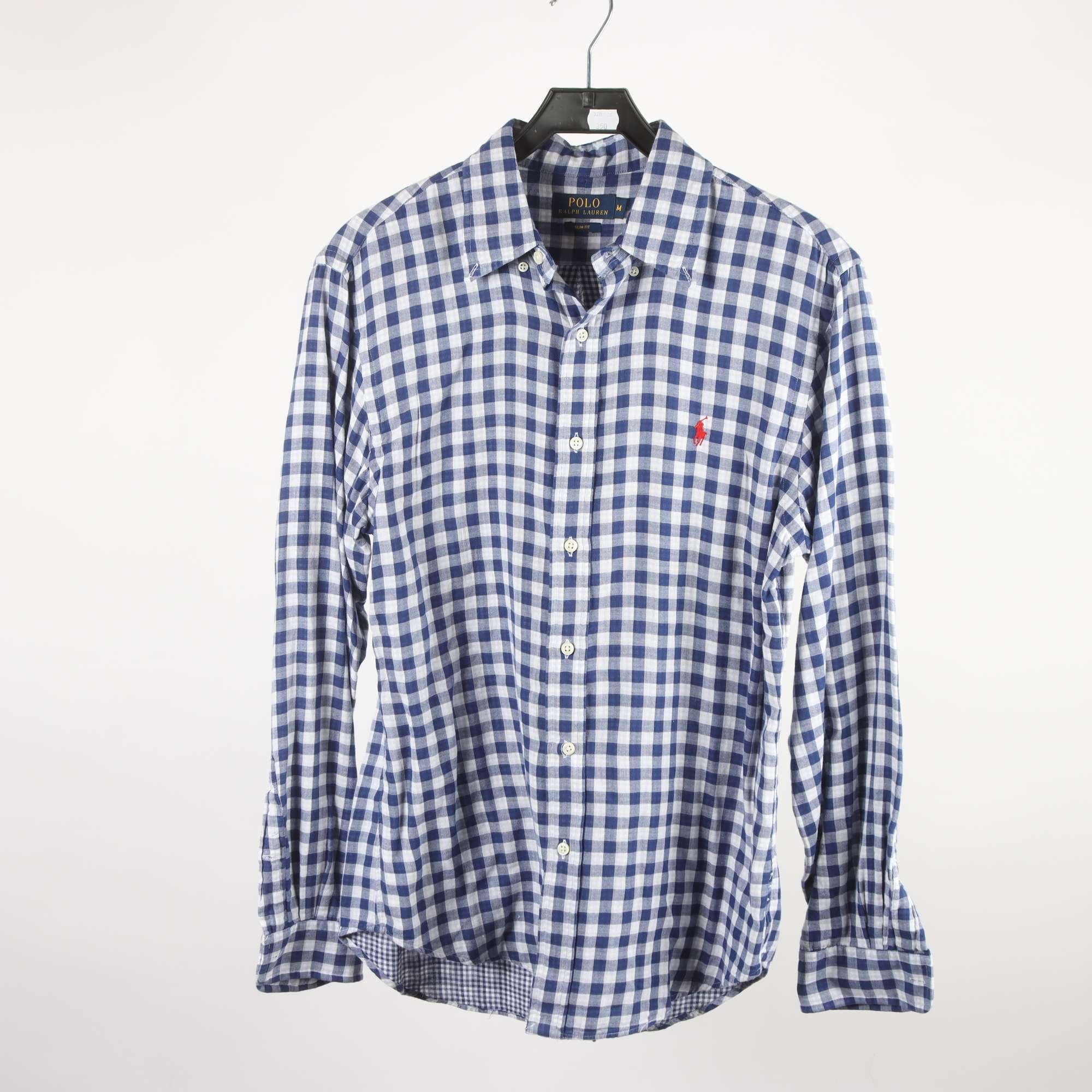 Skjorta, Polo Ralph Lauren, rutig, vit, blå, slim fit, stl. M.