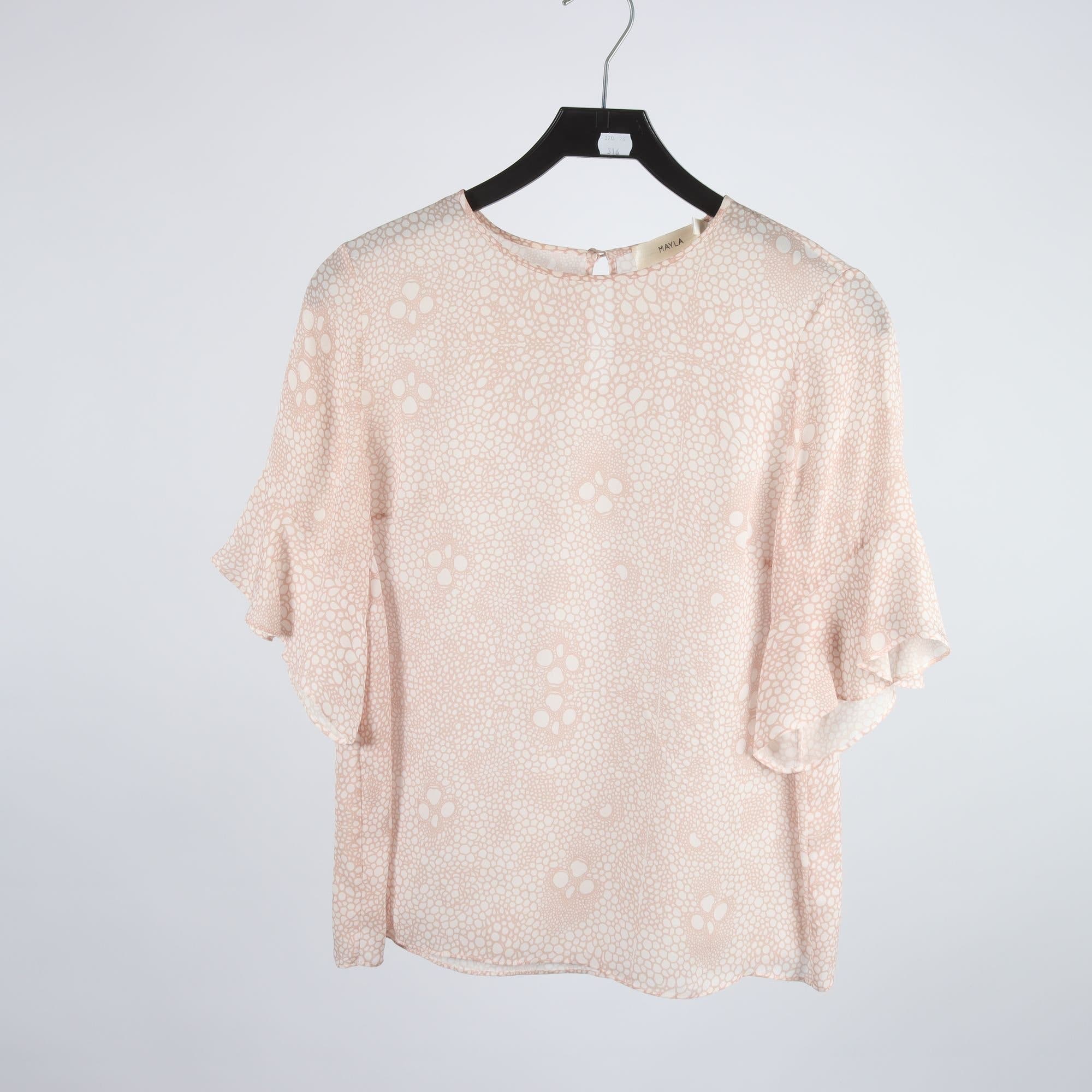 Blus, Mayla, aprikos, 100% silke, stl. 38.