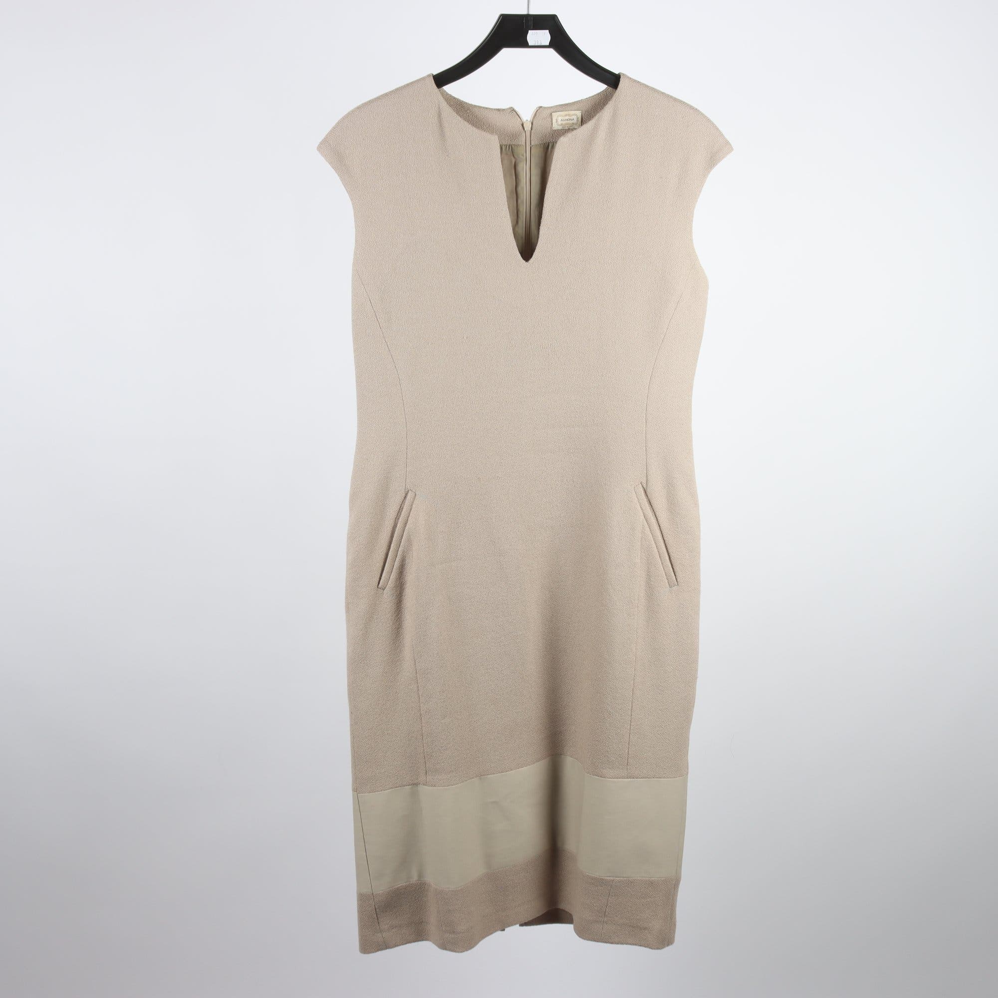 Klänning, Agnona, beige, 100% ull, stl. 42.