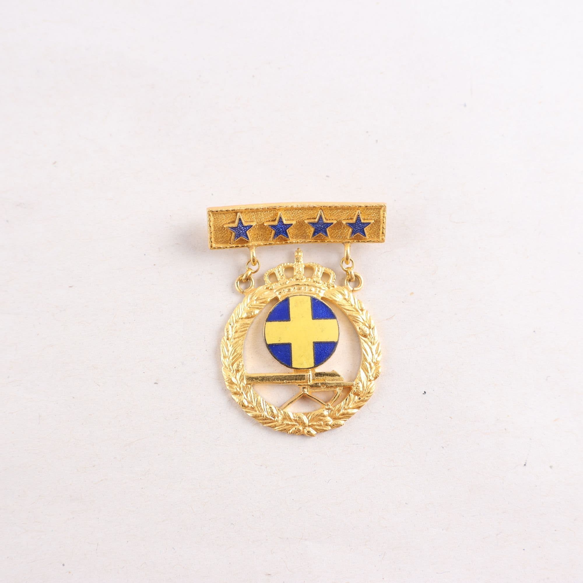 Landstormens förtjänstmedalj, 4 stjärnor, Sporrong, förgylld