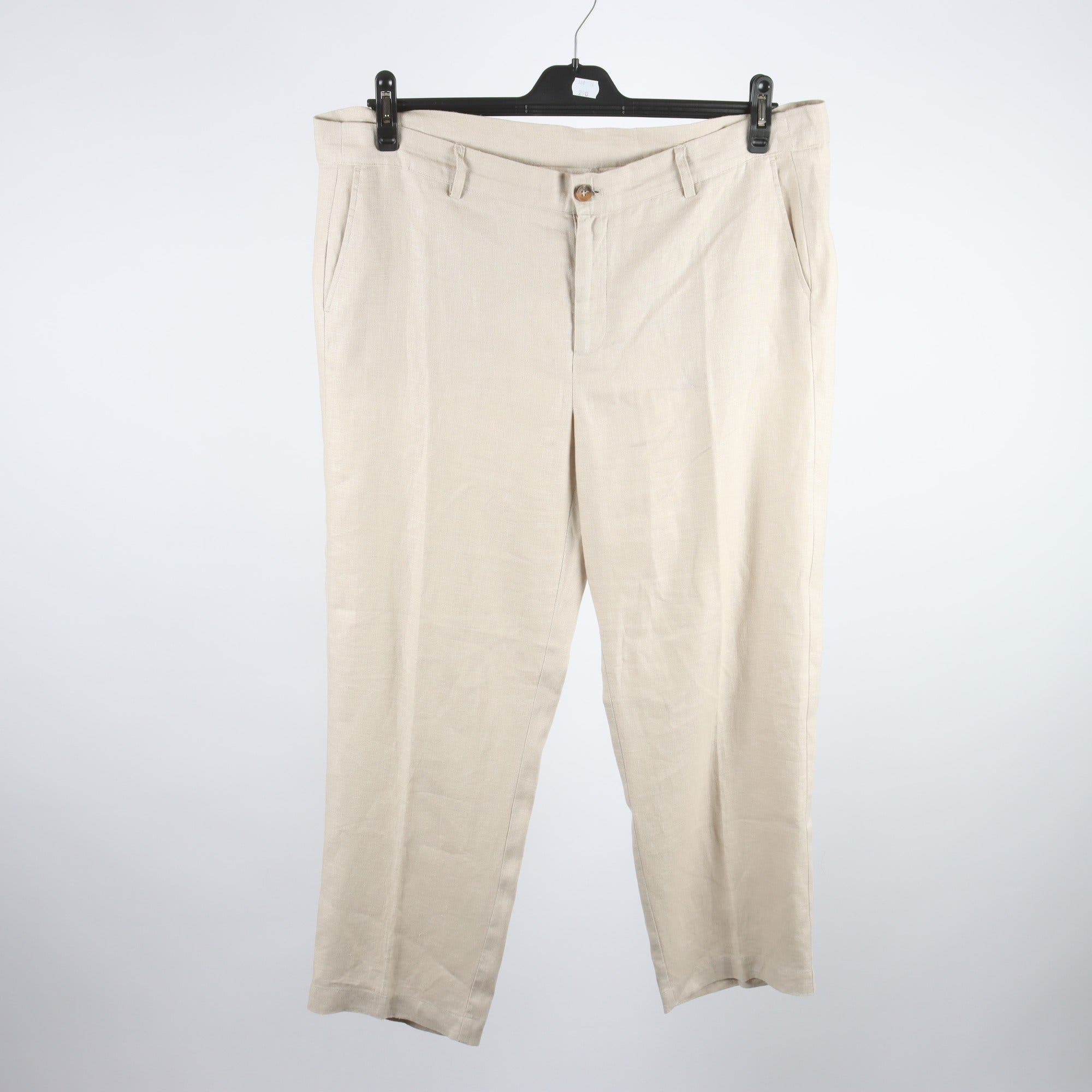 Byxor, Micha, beige, 100% lin, stl. 42.