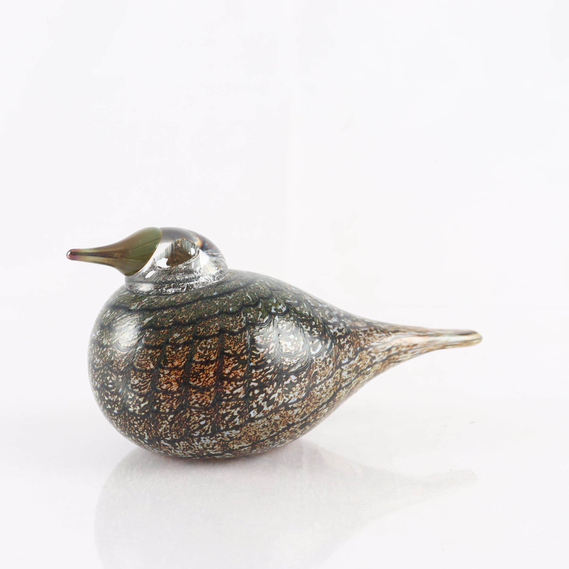 Figurin, fågel, småspov, Oiva Toikka, Iittala/Nuutajärvi, signerad