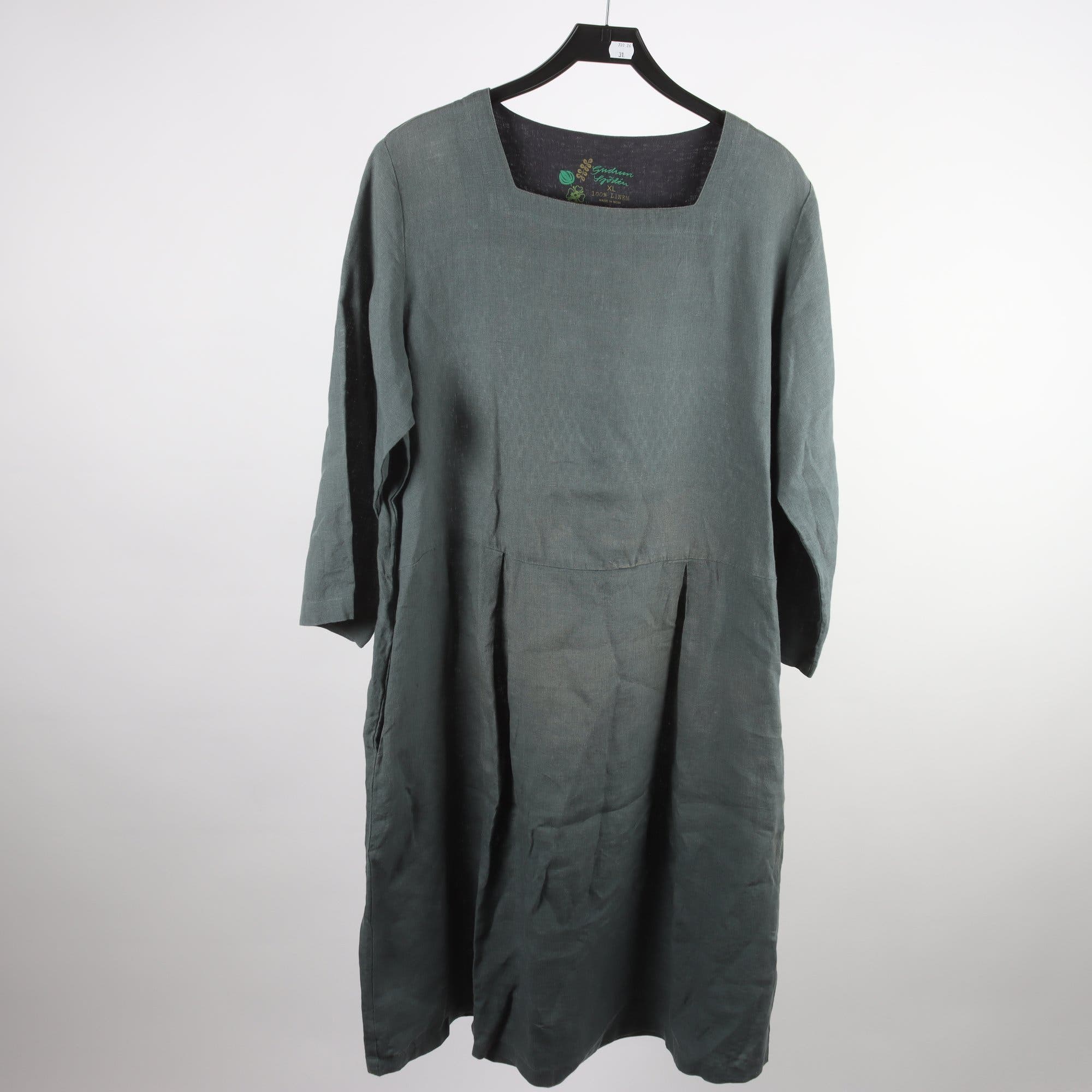 Klänning, Gudrun Sjödén, grön, 100% linne, stl. XL