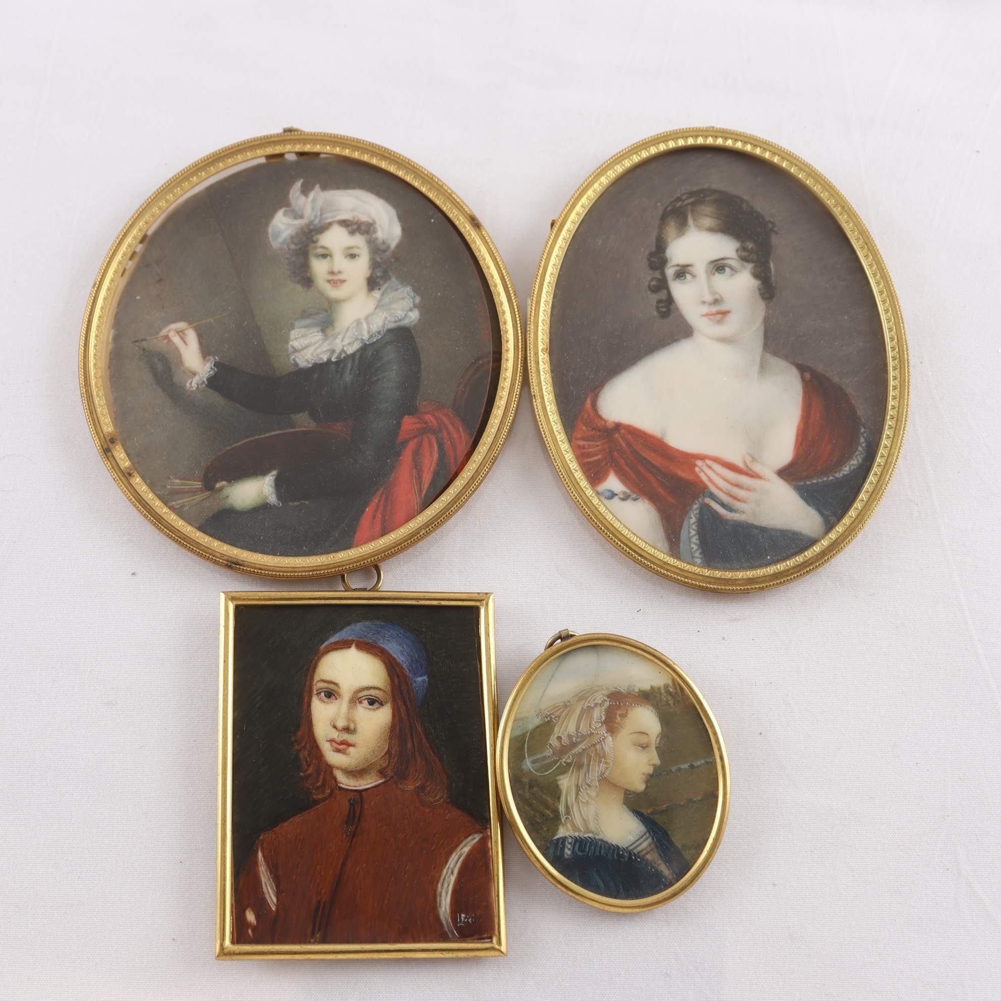 Miniatyrmålningar, gouache.