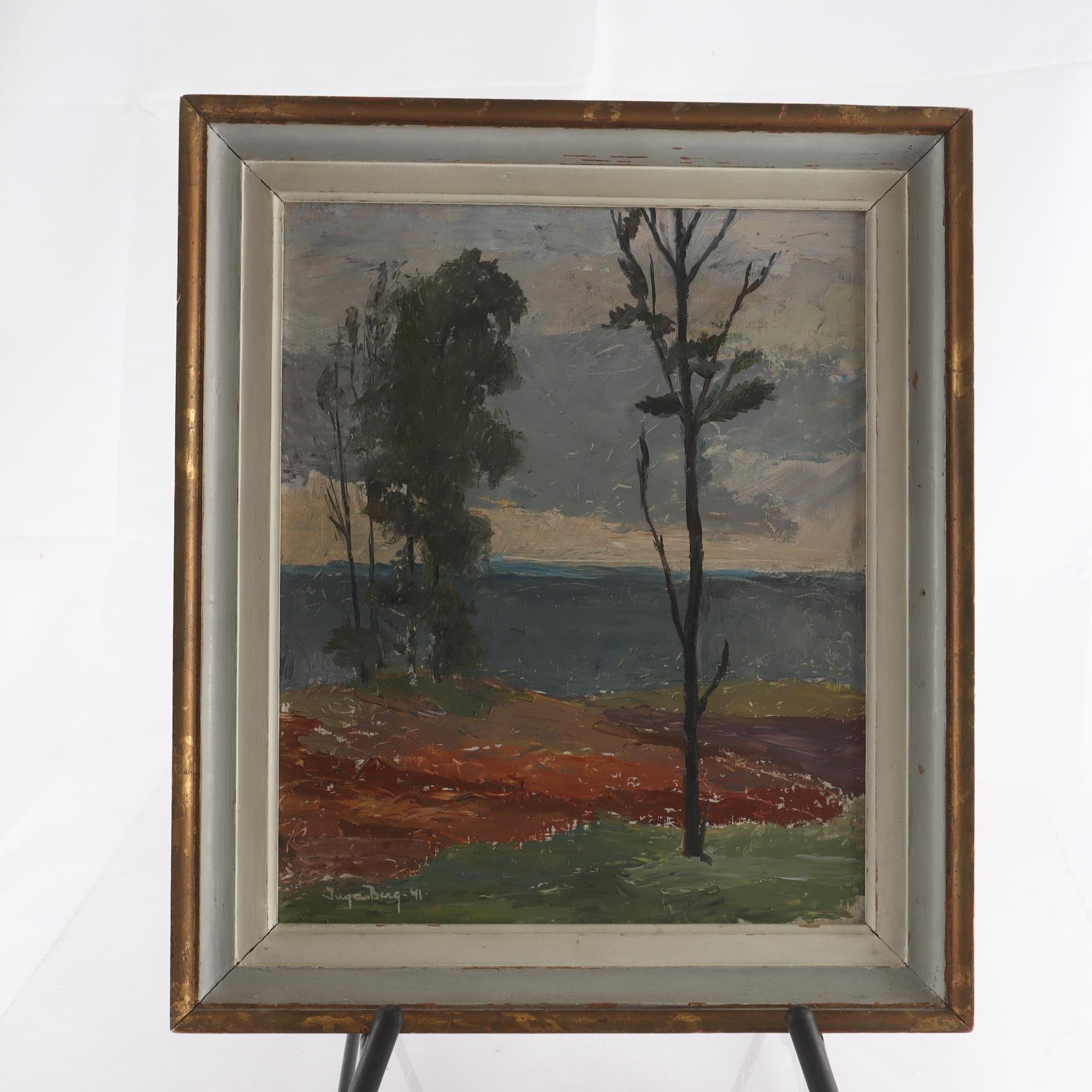 Olja på pannå, Inga Berg, (1912-1995), signerad. Samfraktas ej.