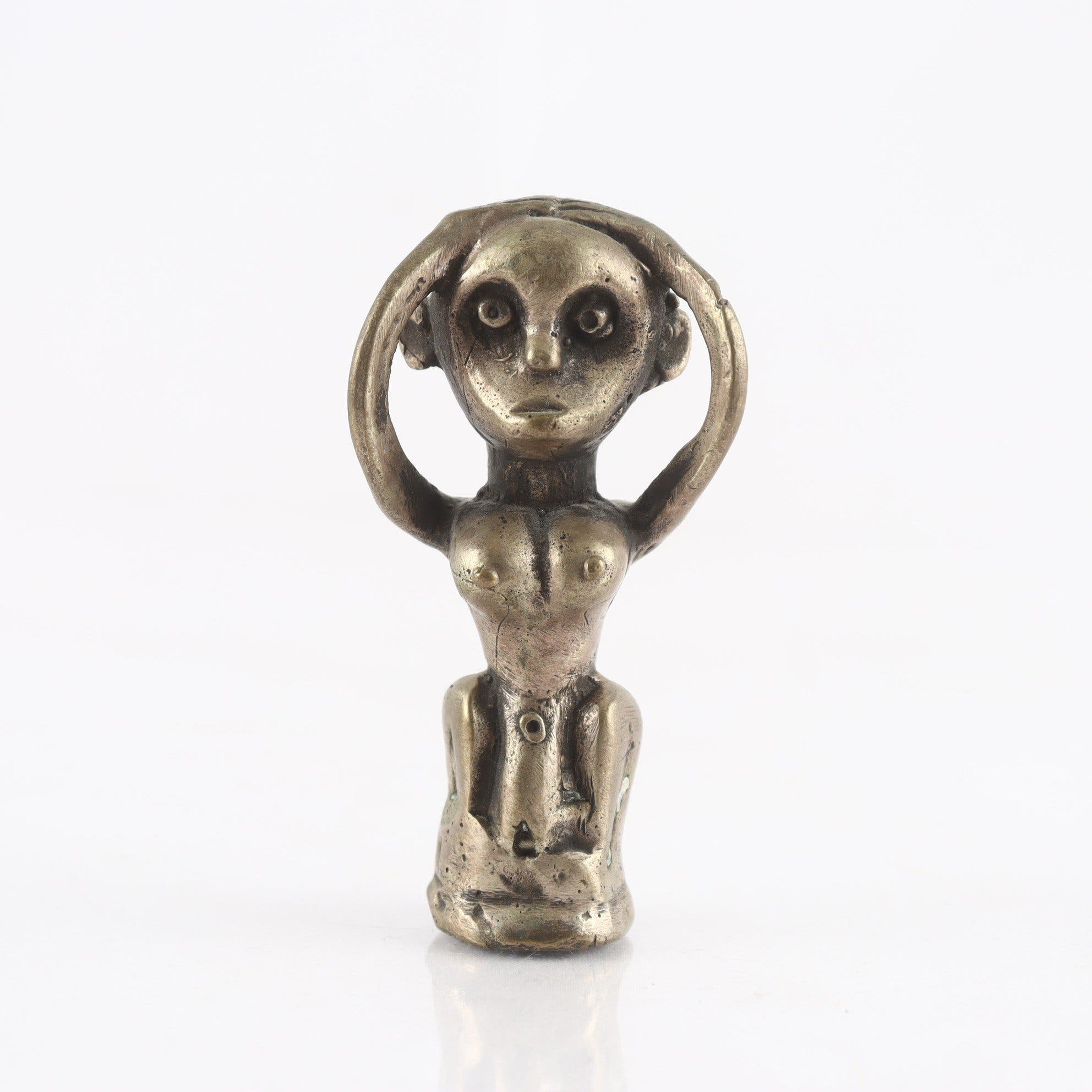 Skulptur, bly, Ashanti, fruktbarhetsgudinna, Ghana