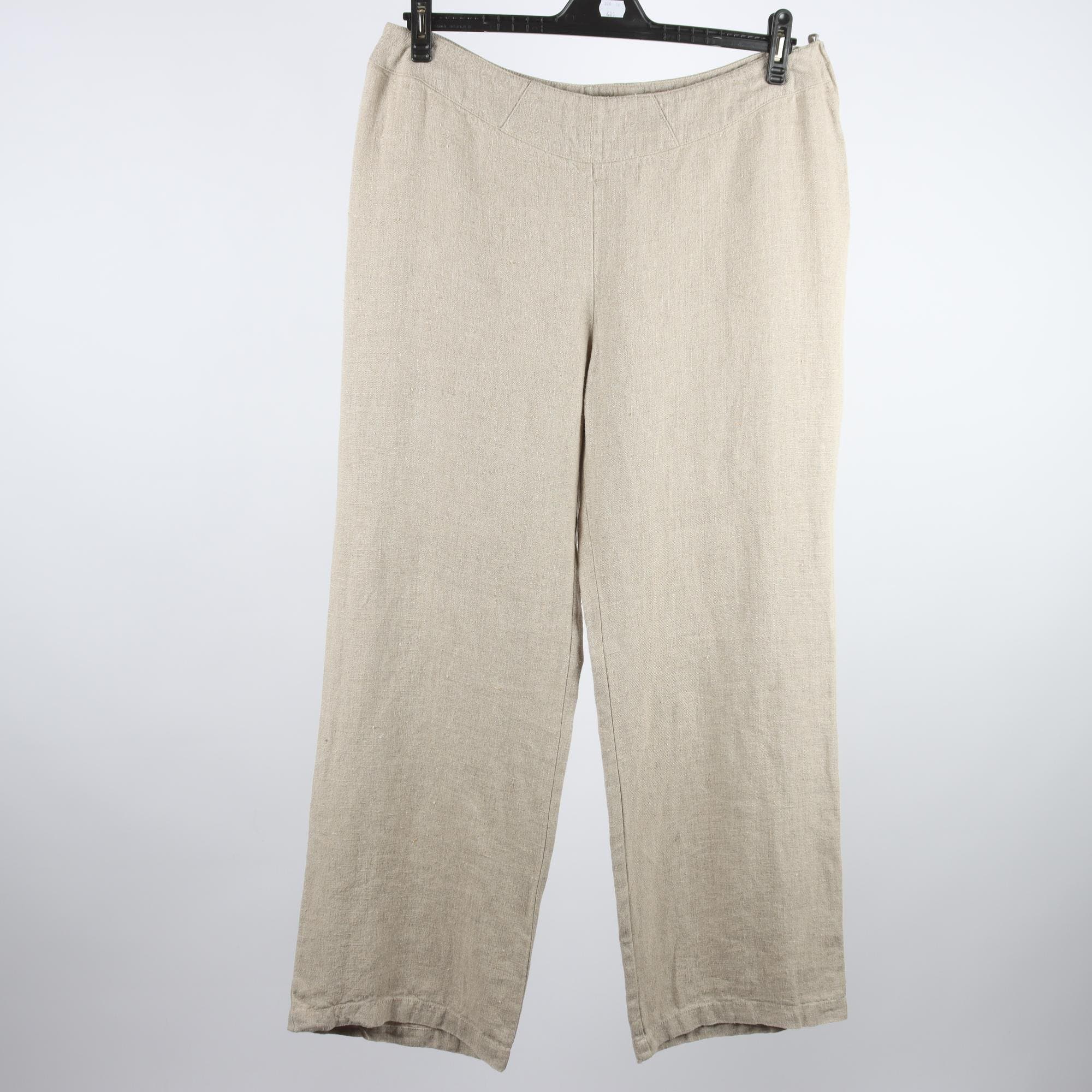 Byxor, K.U.S, beige, 100% lin, stl. 46.