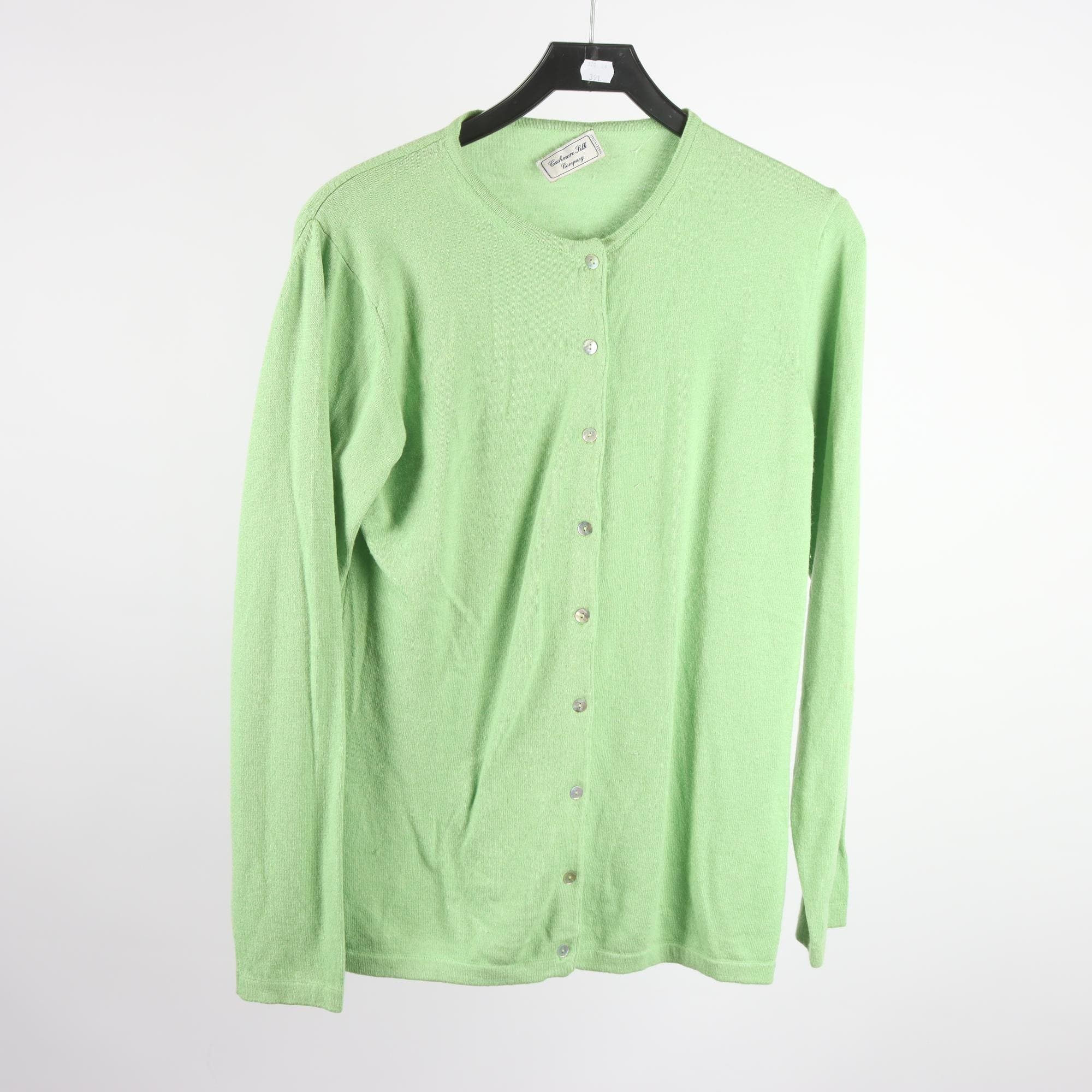 Kofta, Made in Italy, grön, ull, silke, cashmere, stl. XL.