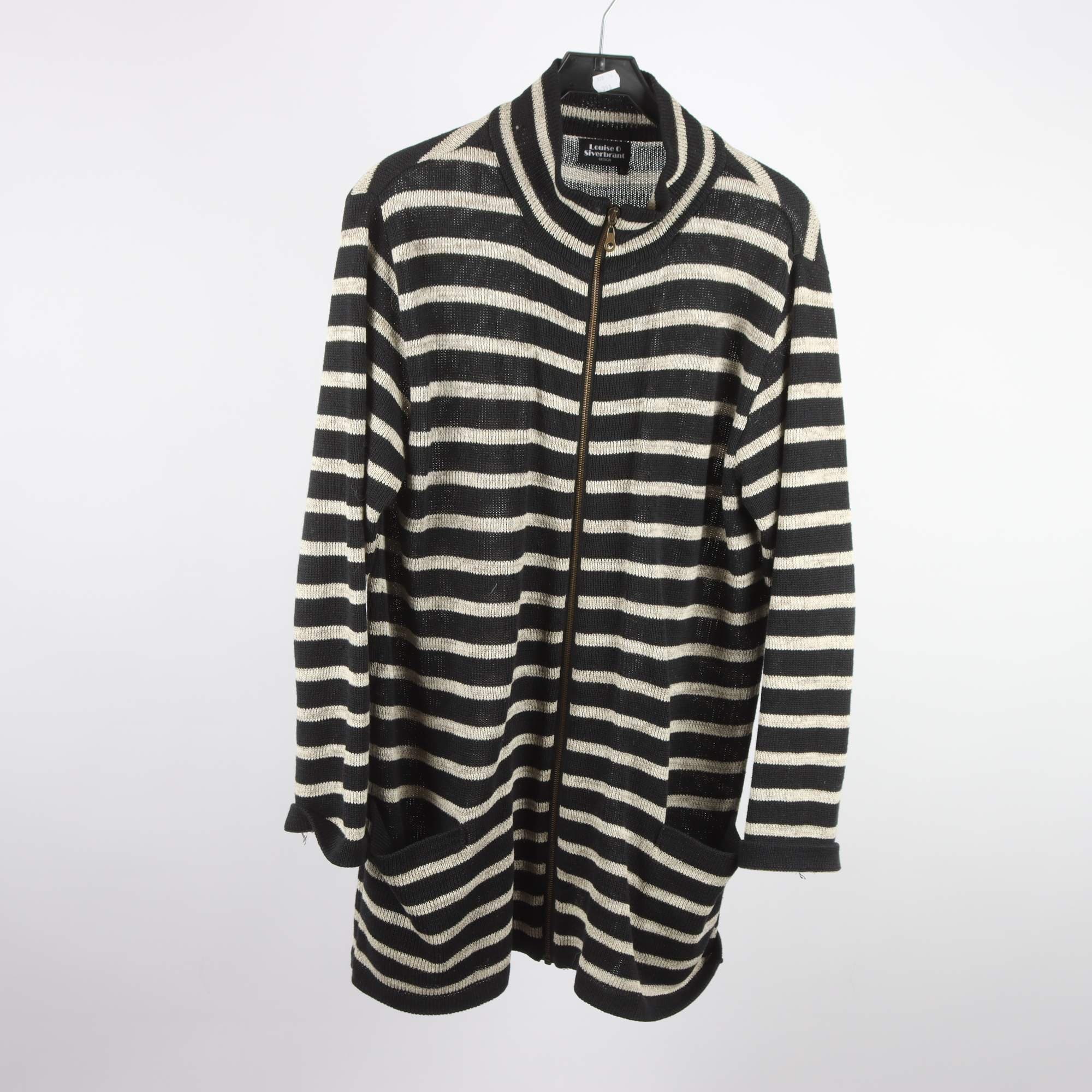 Kofta, Louise Siverbrant, beige, svart, 50% lin, stl. XL.