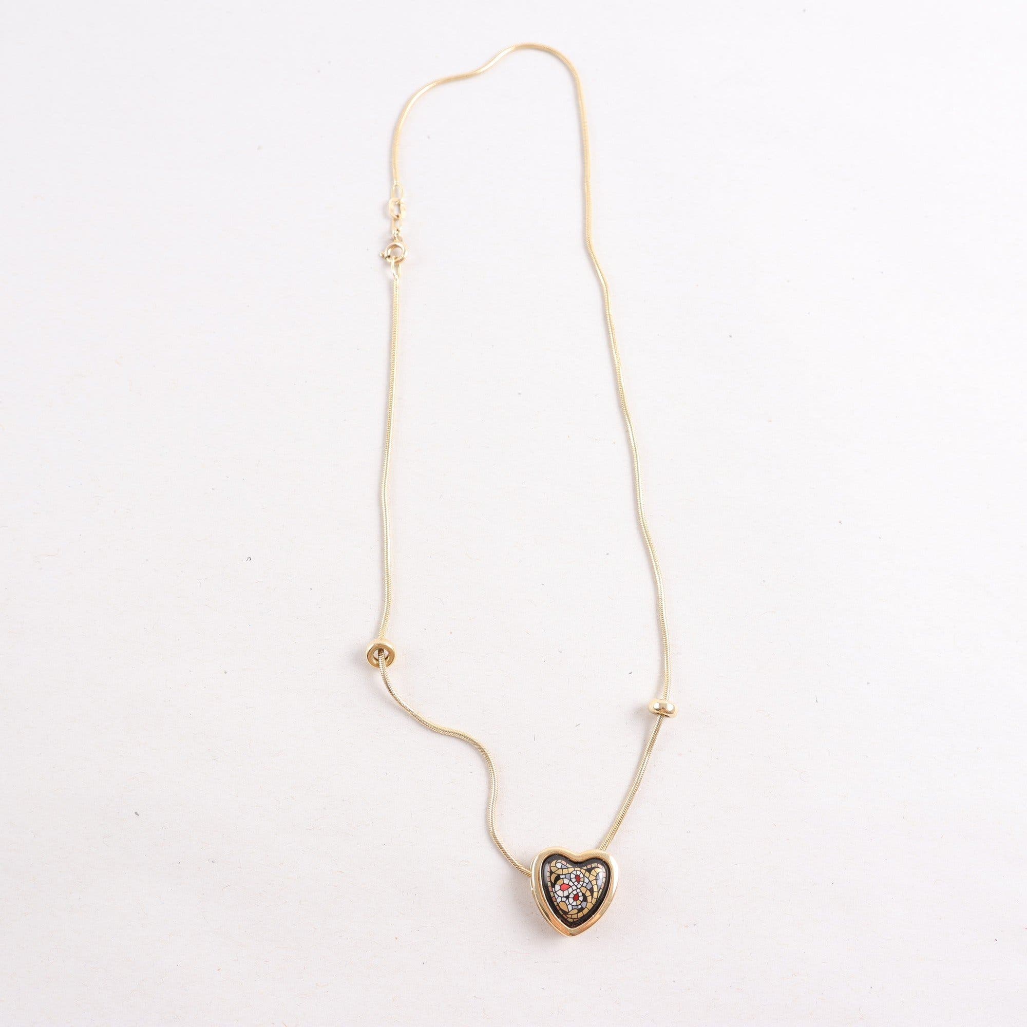Halsband, hänge, guld 18K, emalj, Michaela Frey, vintage, brv: 10,2 g