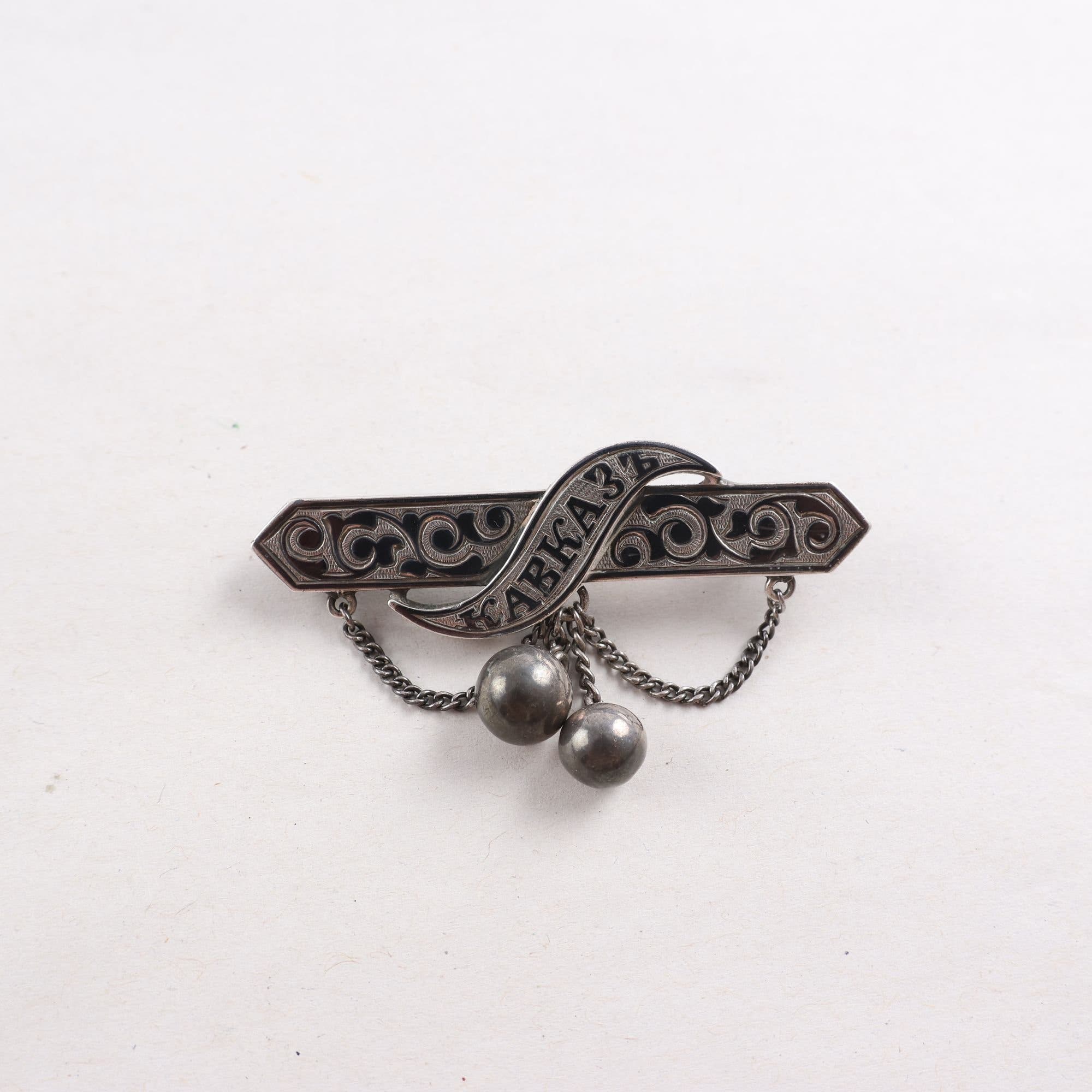 Brosch, silver, Ryssland, vintage, vikt: 7,4 g