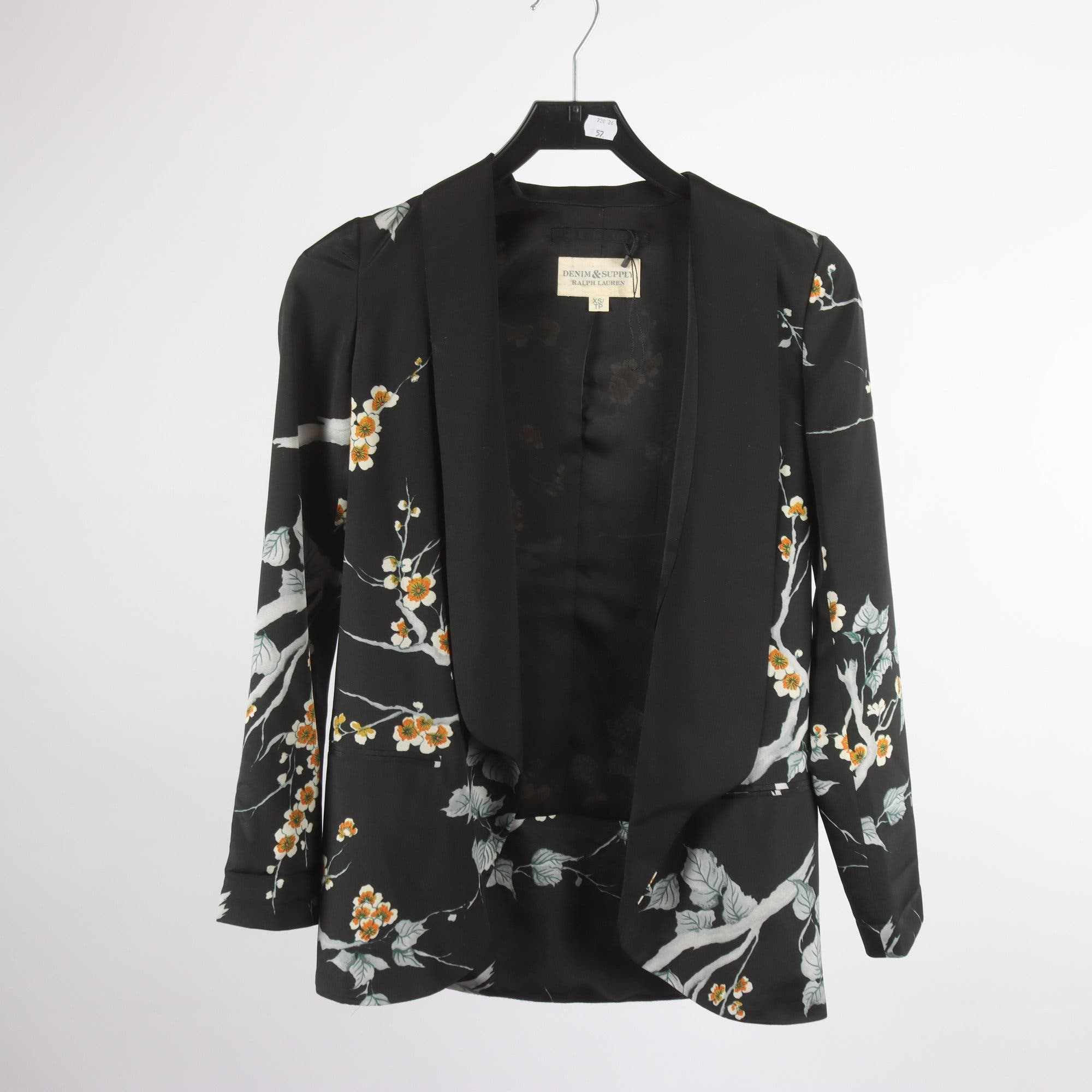 Kavaj/jacka, Ralph Lauren, svart, blommig, stl. XS