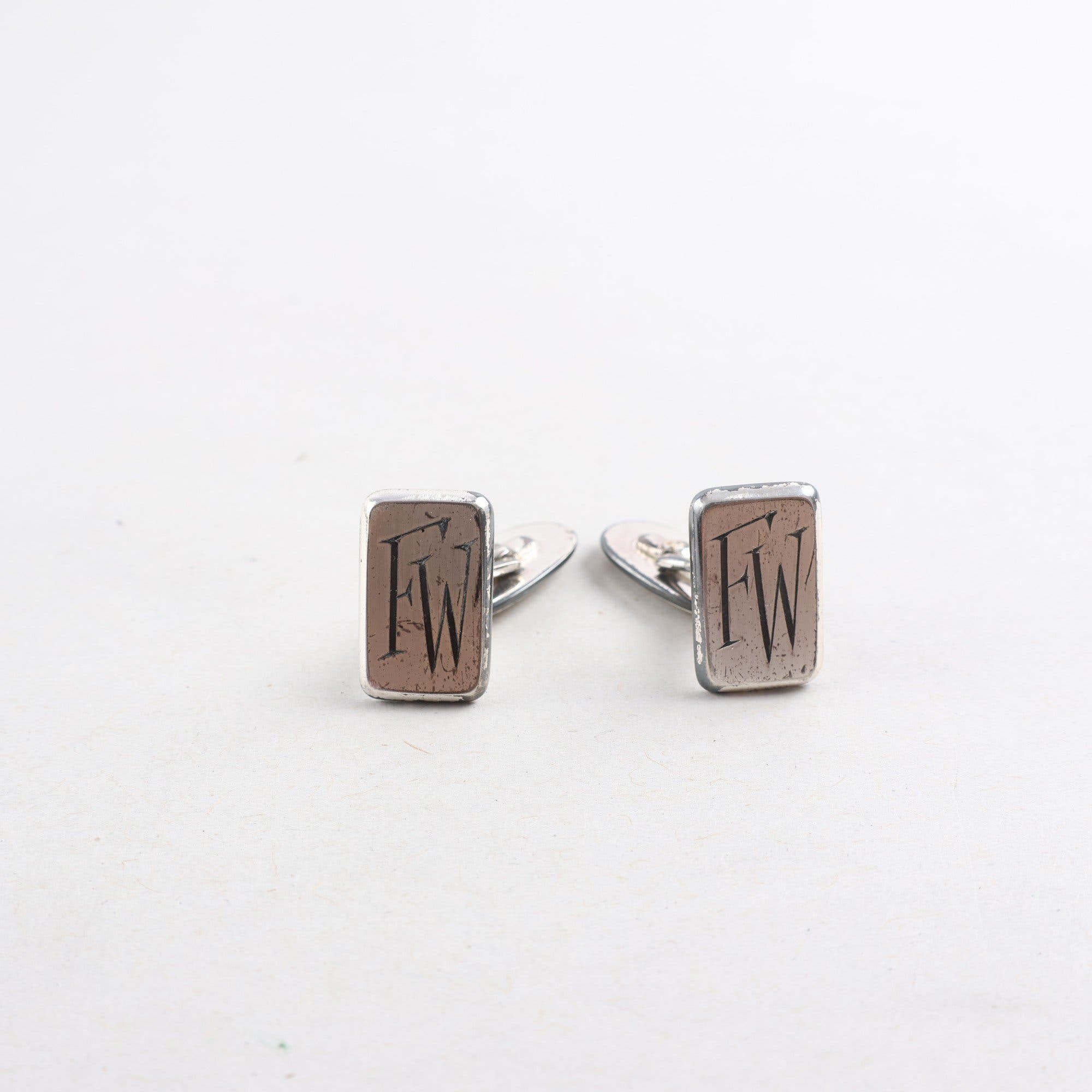 Manschettknappar, silver, vikt: 12,9 g