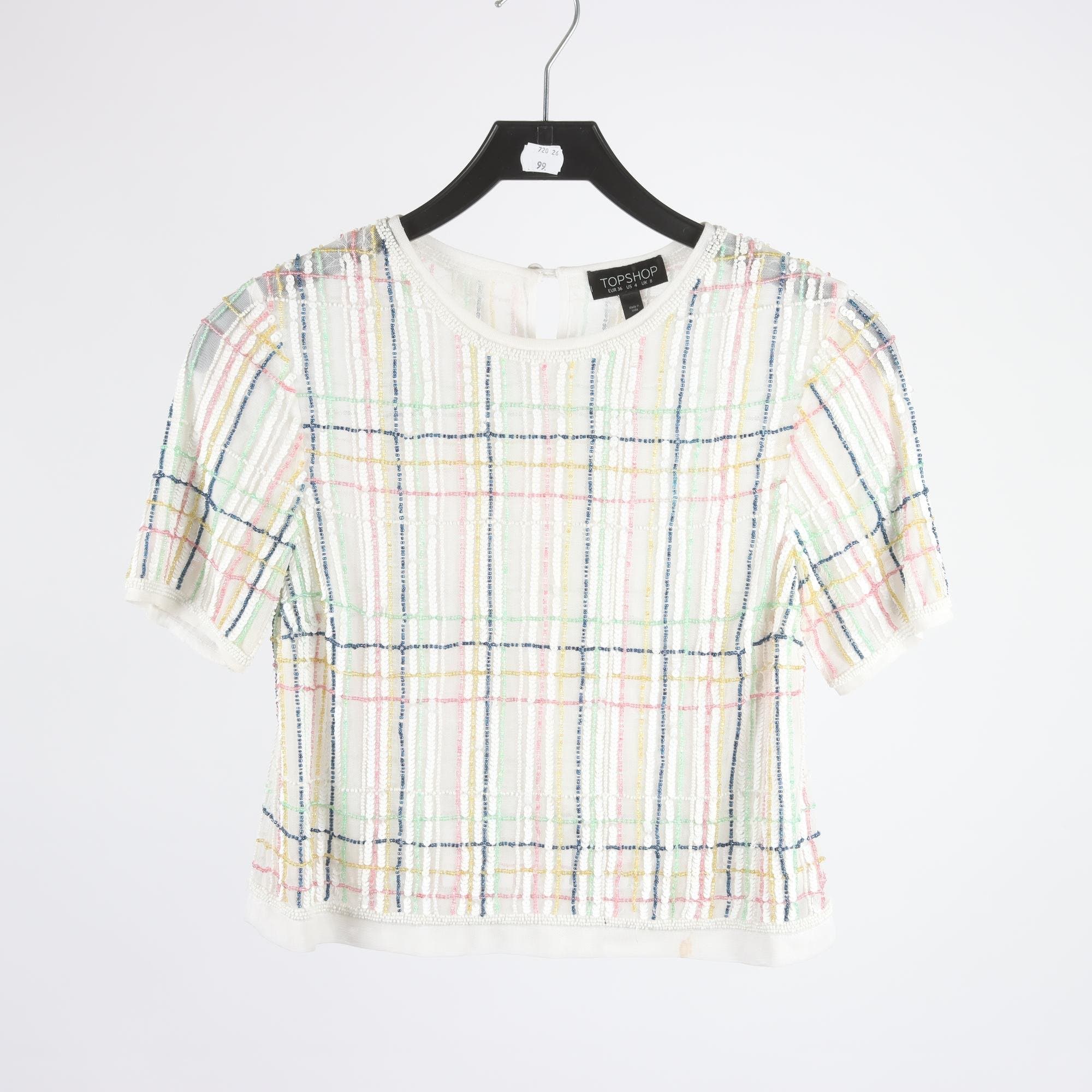 Tröja, Topshop, multi, paljetter, pärlor, stl. 36
