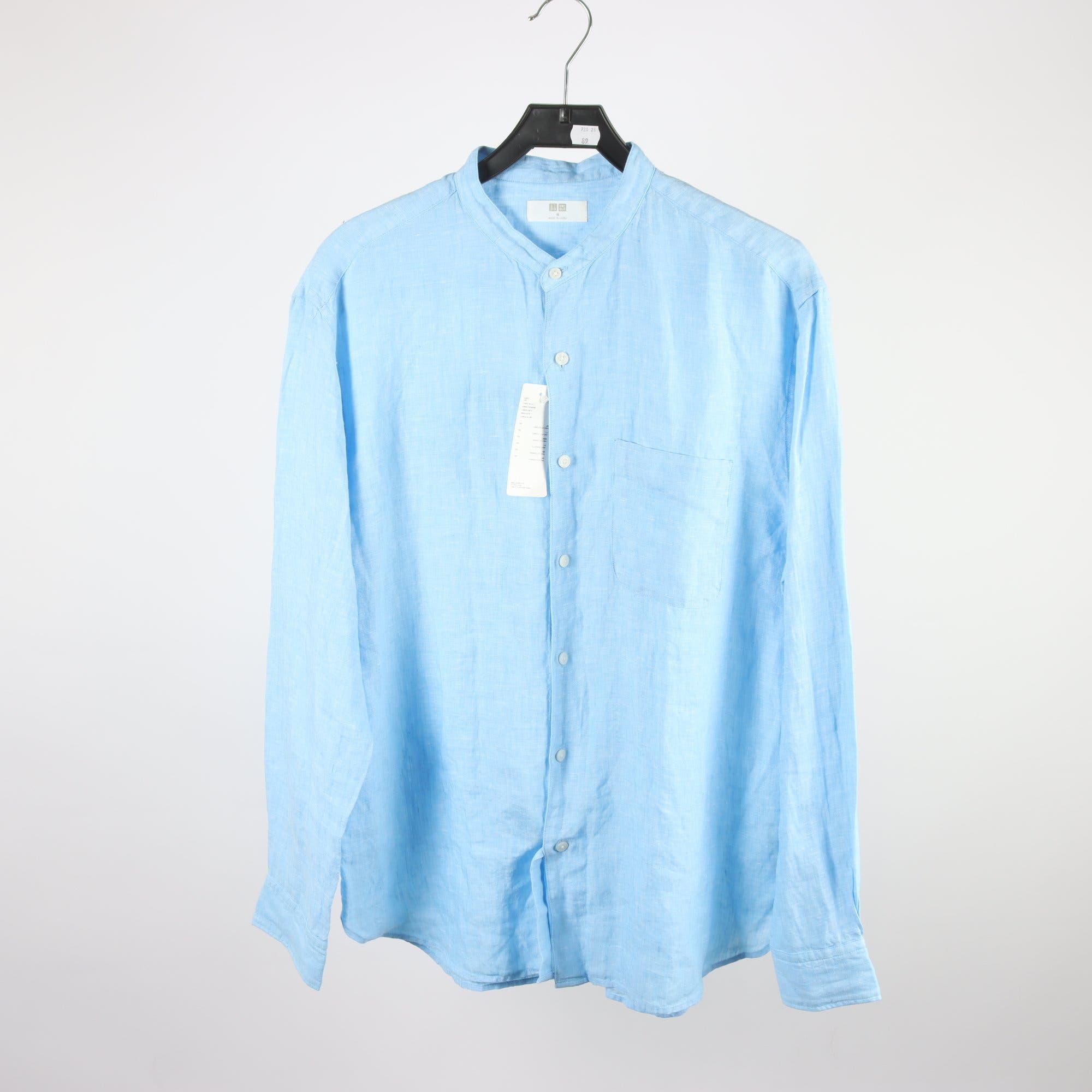 Skjorta, Uniqlo, blå, 100% linne, stl. M