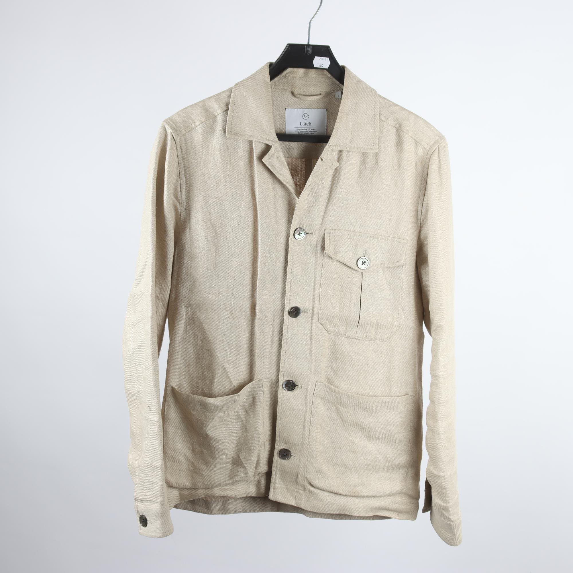 Overshirt/jacka, , Bläck, beige, 100% linne, stl. S