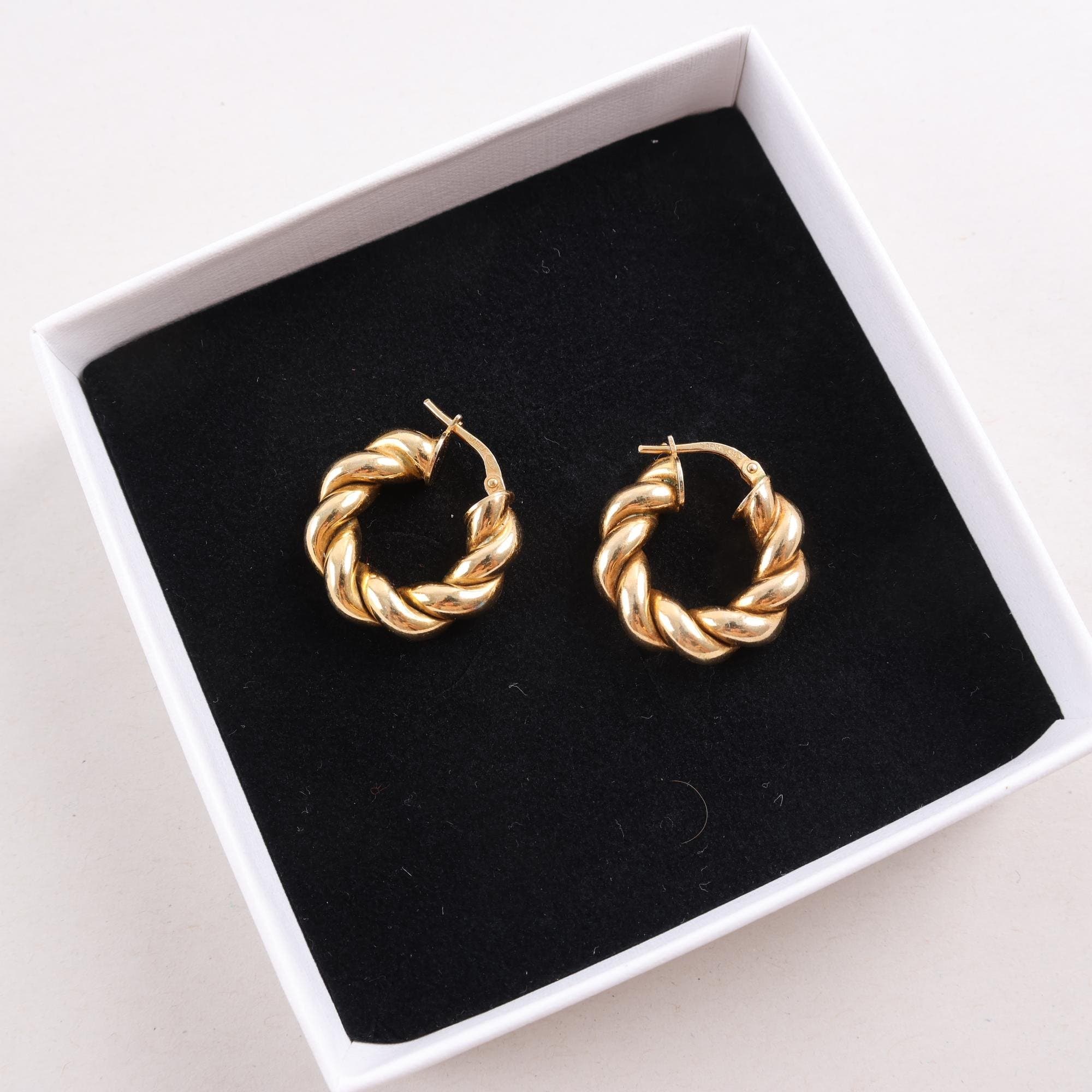Örhängen, hoops, silver 925, förgyllda, Safira, vikt: 5,6 g