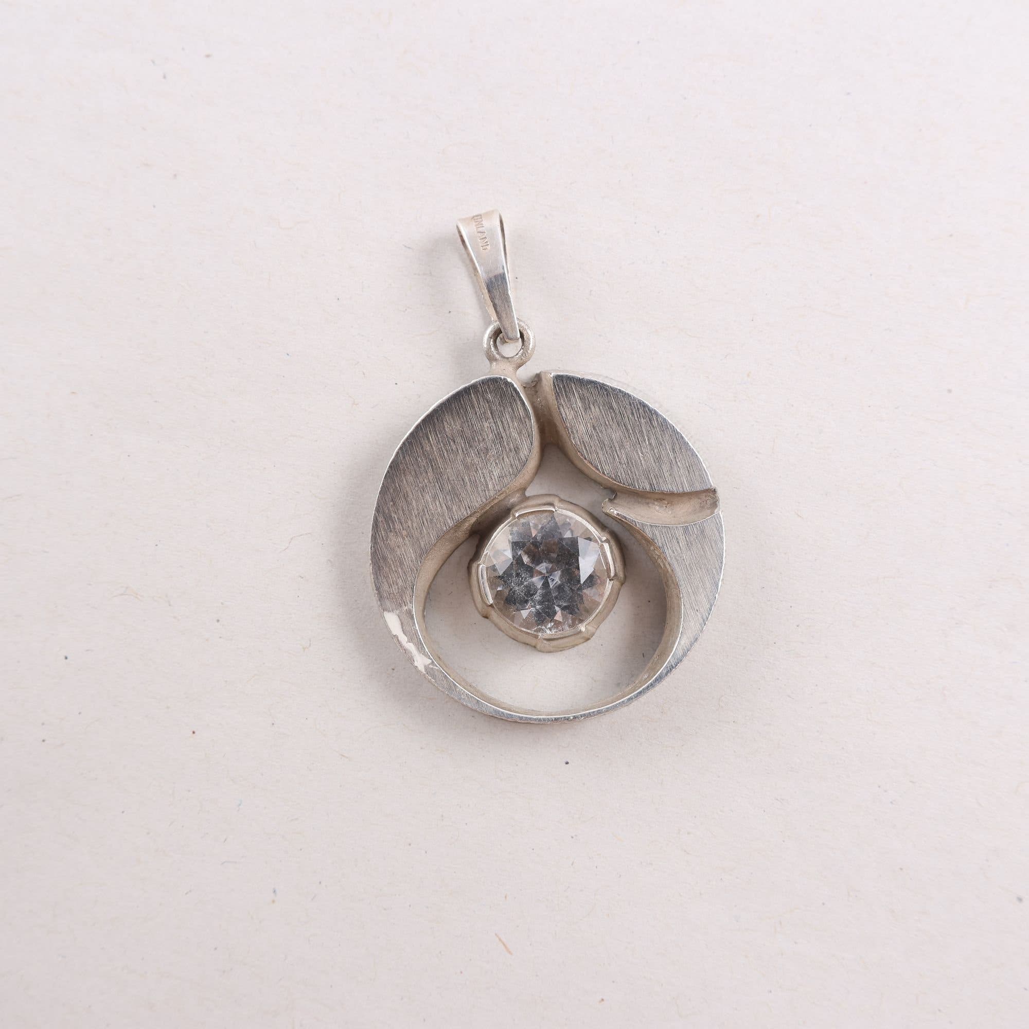 Hänge, silver 925, bergskristall, Karl Laine, Finland, 1970-tal, brv: 7,6 g